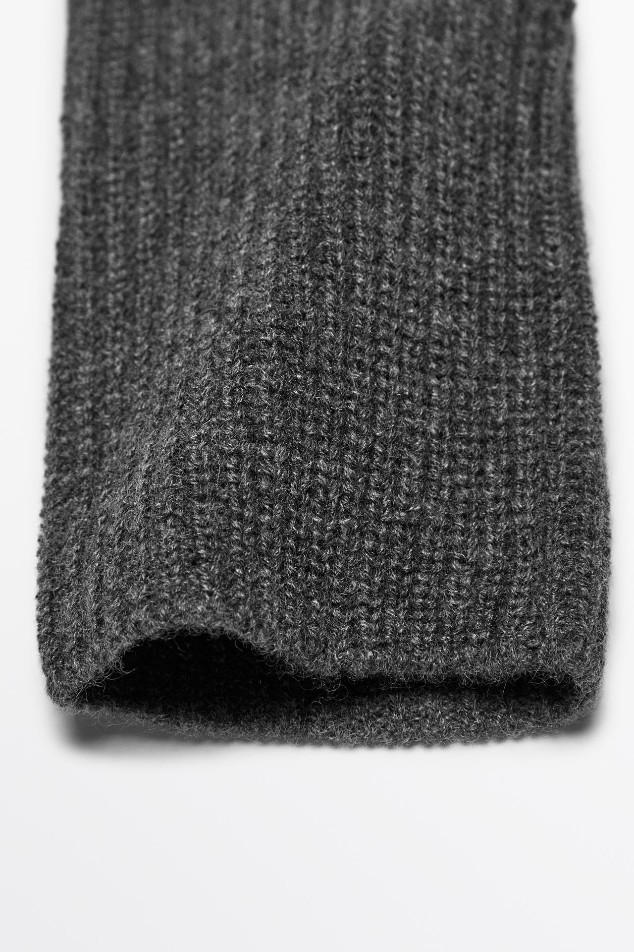 100% Cashmere Knit Mittens — GREY