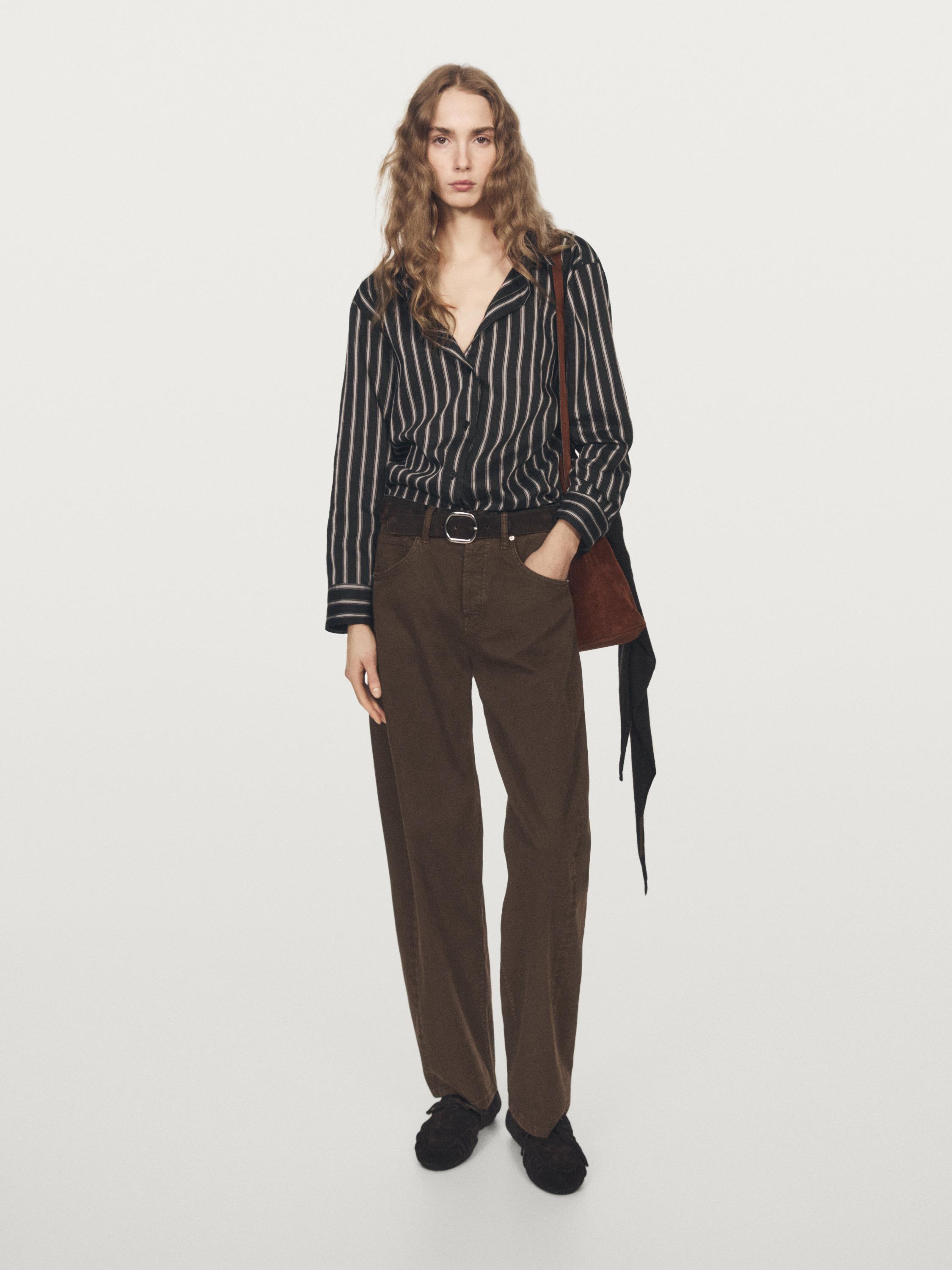 High-waist balloon fit jeans — Chocolate