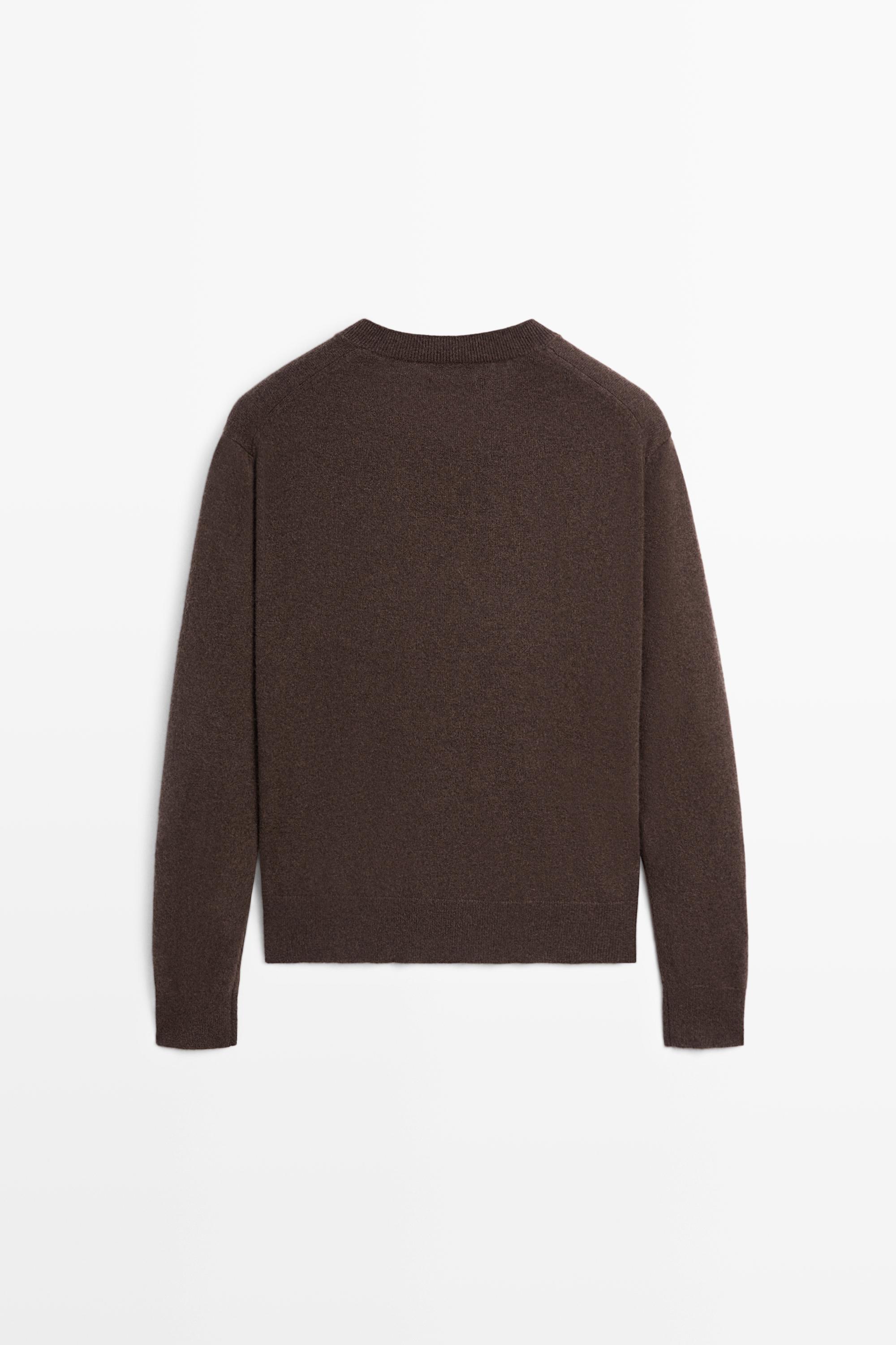 100% cashmere knit sweater — Tobacco brown