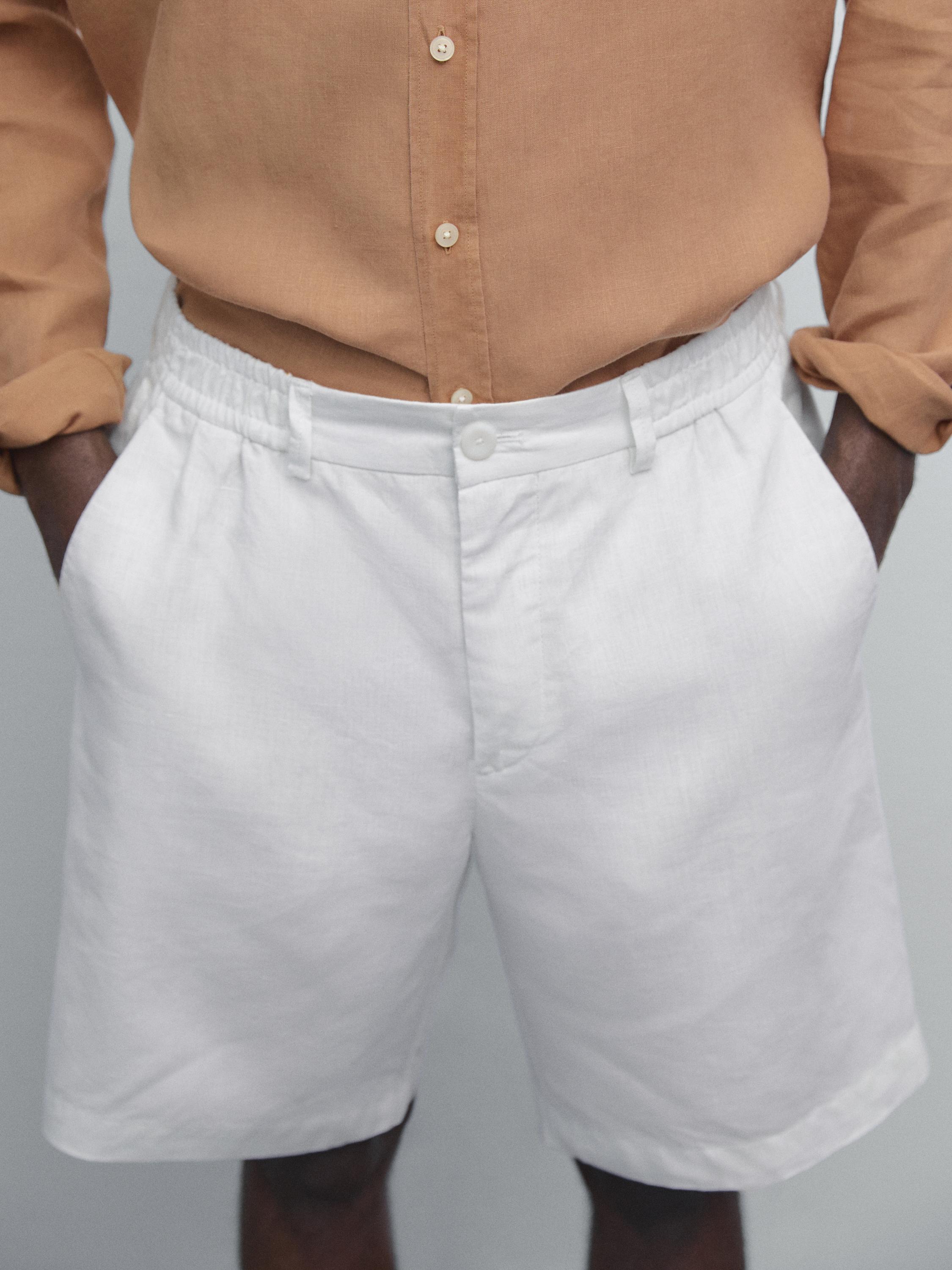 Bermuda semi jogger fit 100% lino