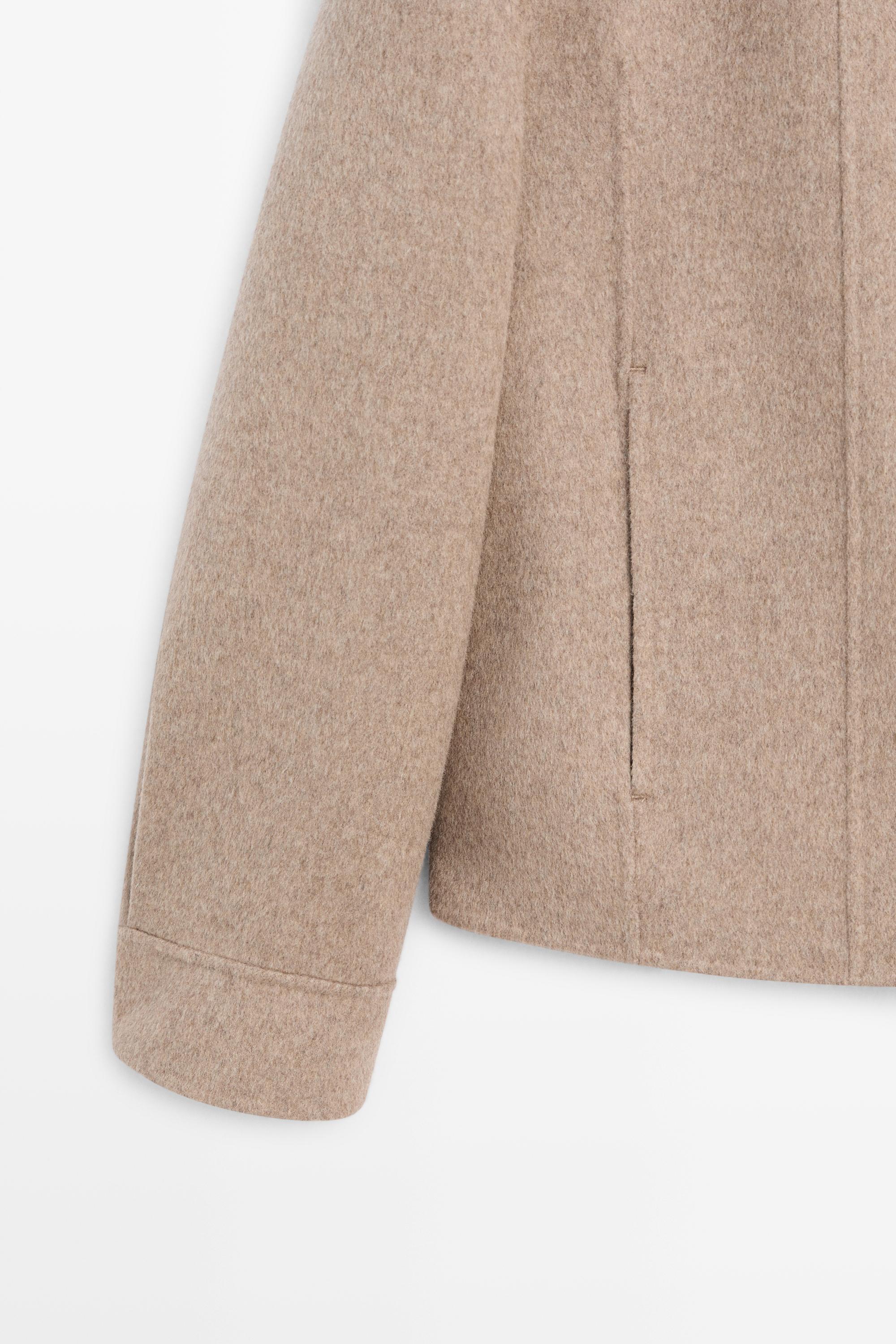 Short wool-blend jacket — TAUPE GREY