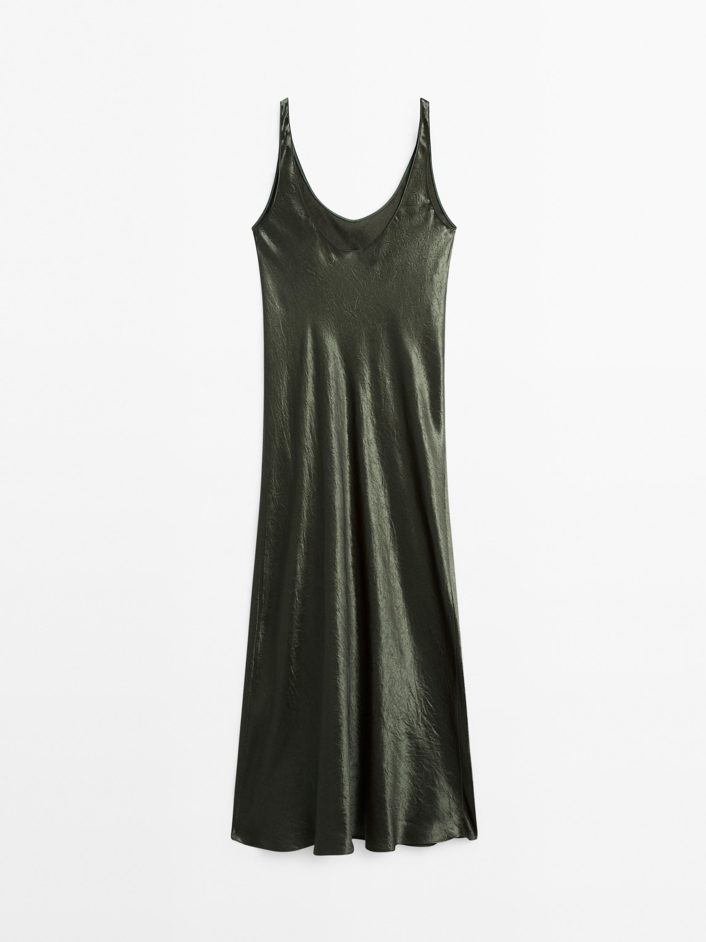 Long flowing satin dress