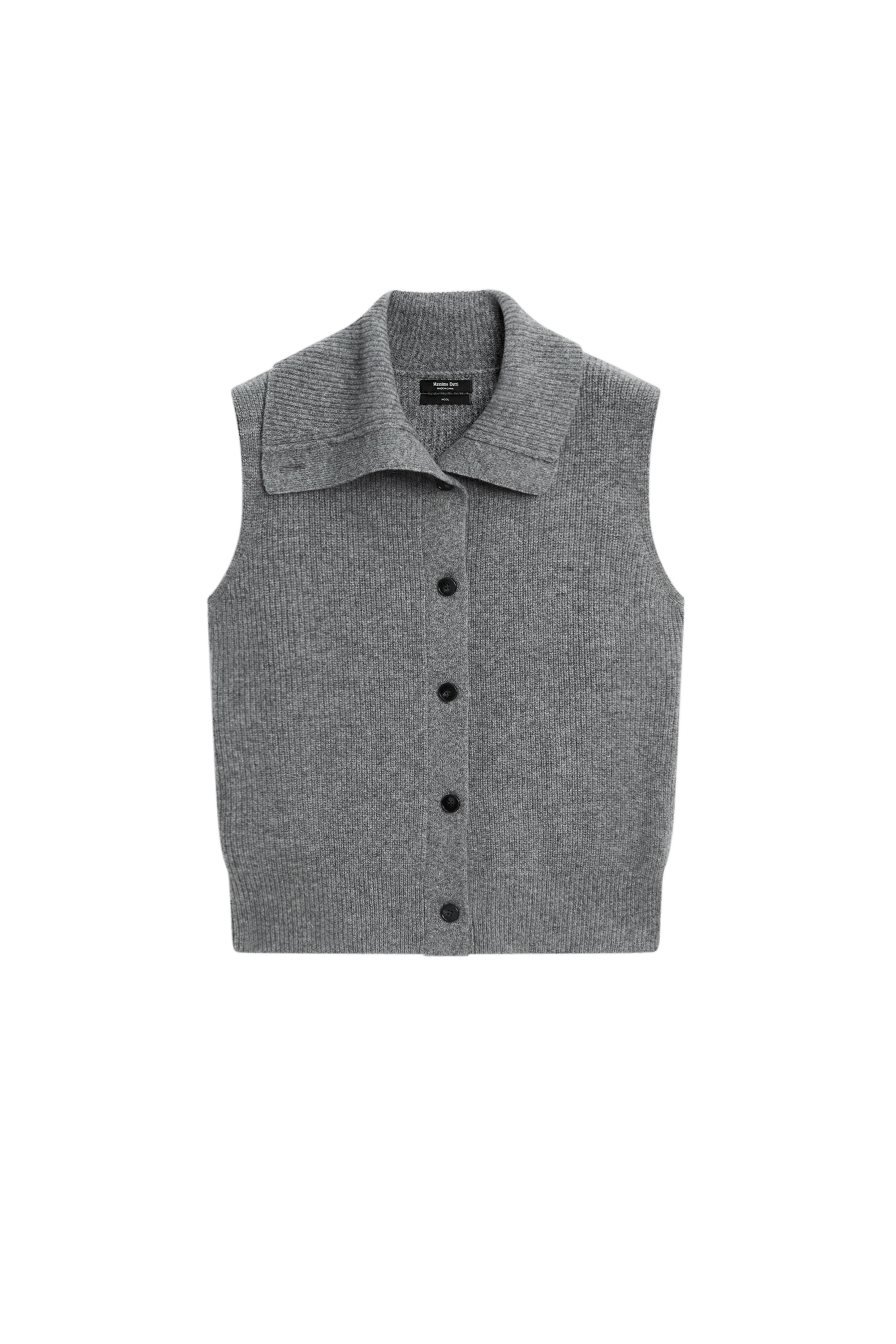 Massimo Dutti %100 Yün Dik Yaka Triko Yelek görsel 7