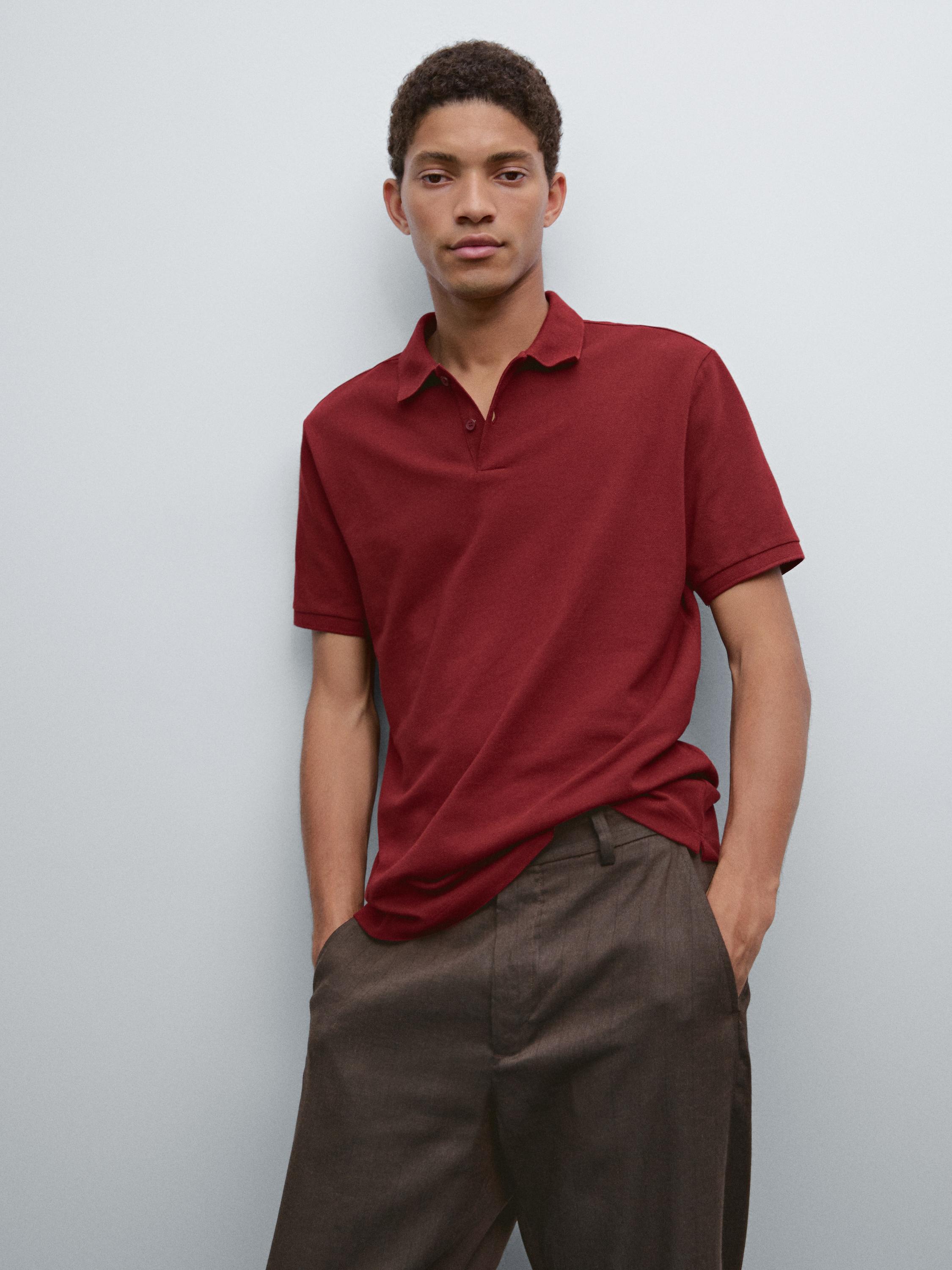Polo micro estructura piqué algodón