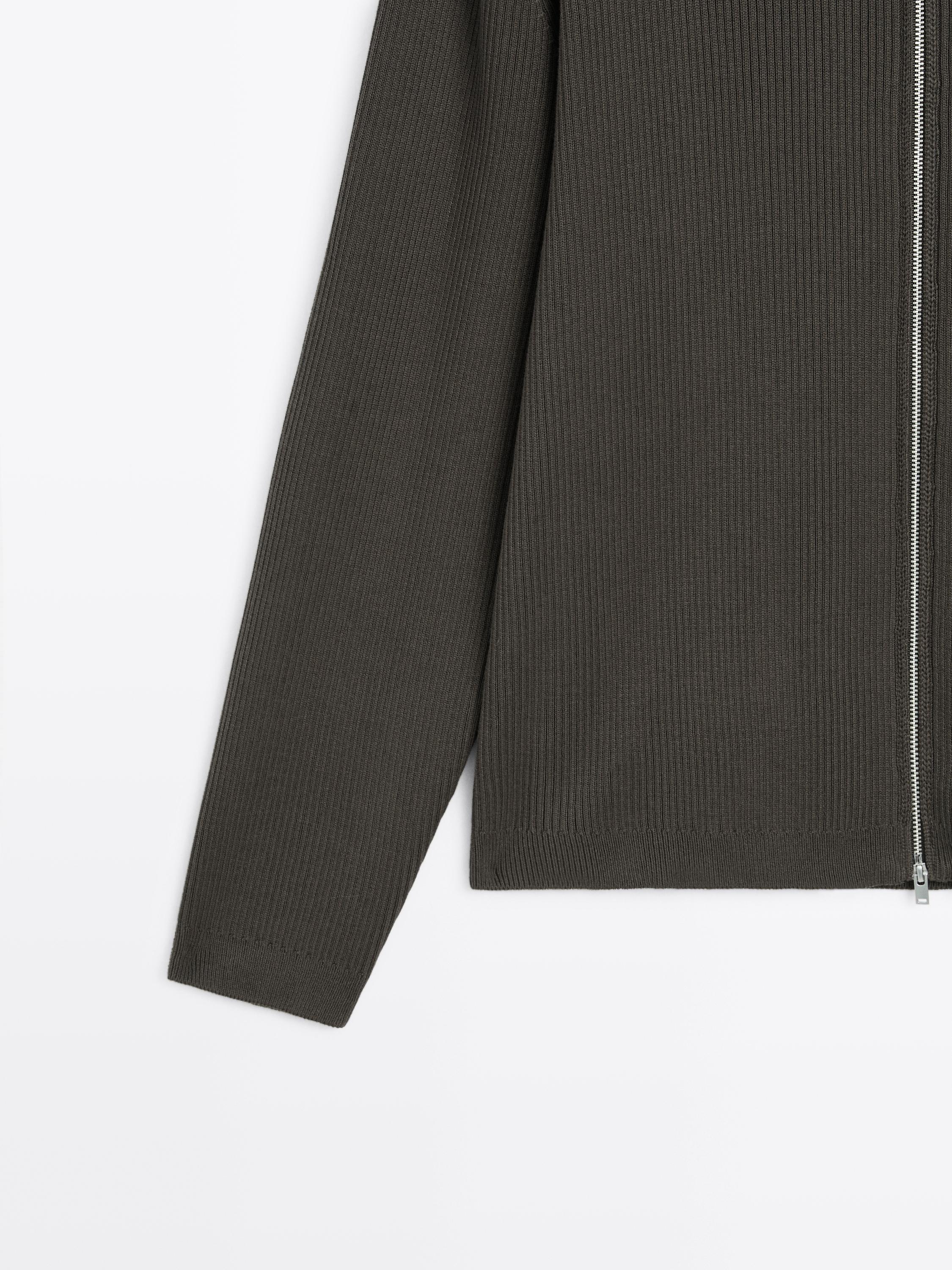 100% cotton zip cardigan