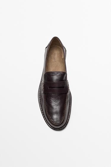Soft leather penny loafer — BROWN 5