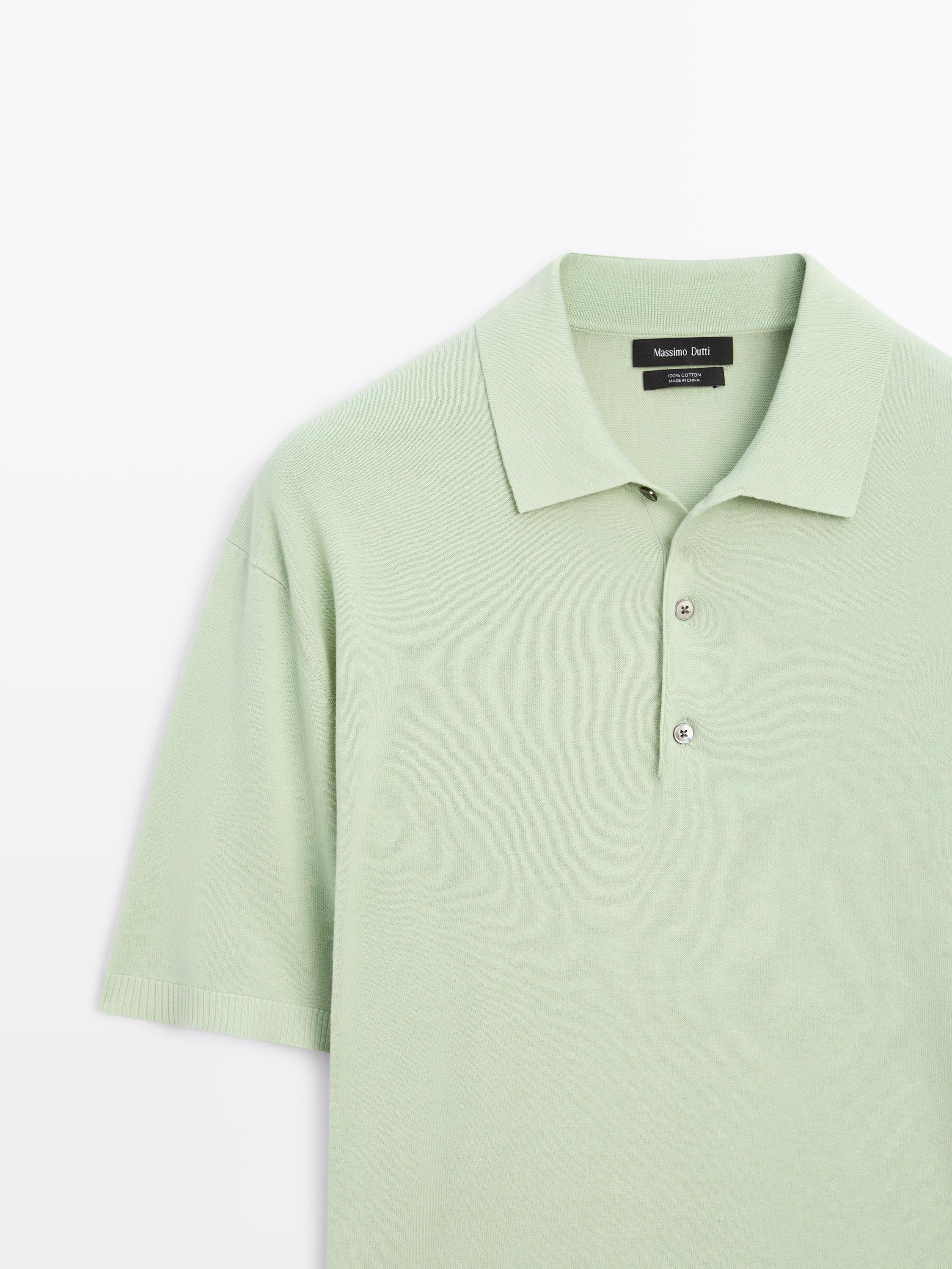 Short sleeve knit polo shirt