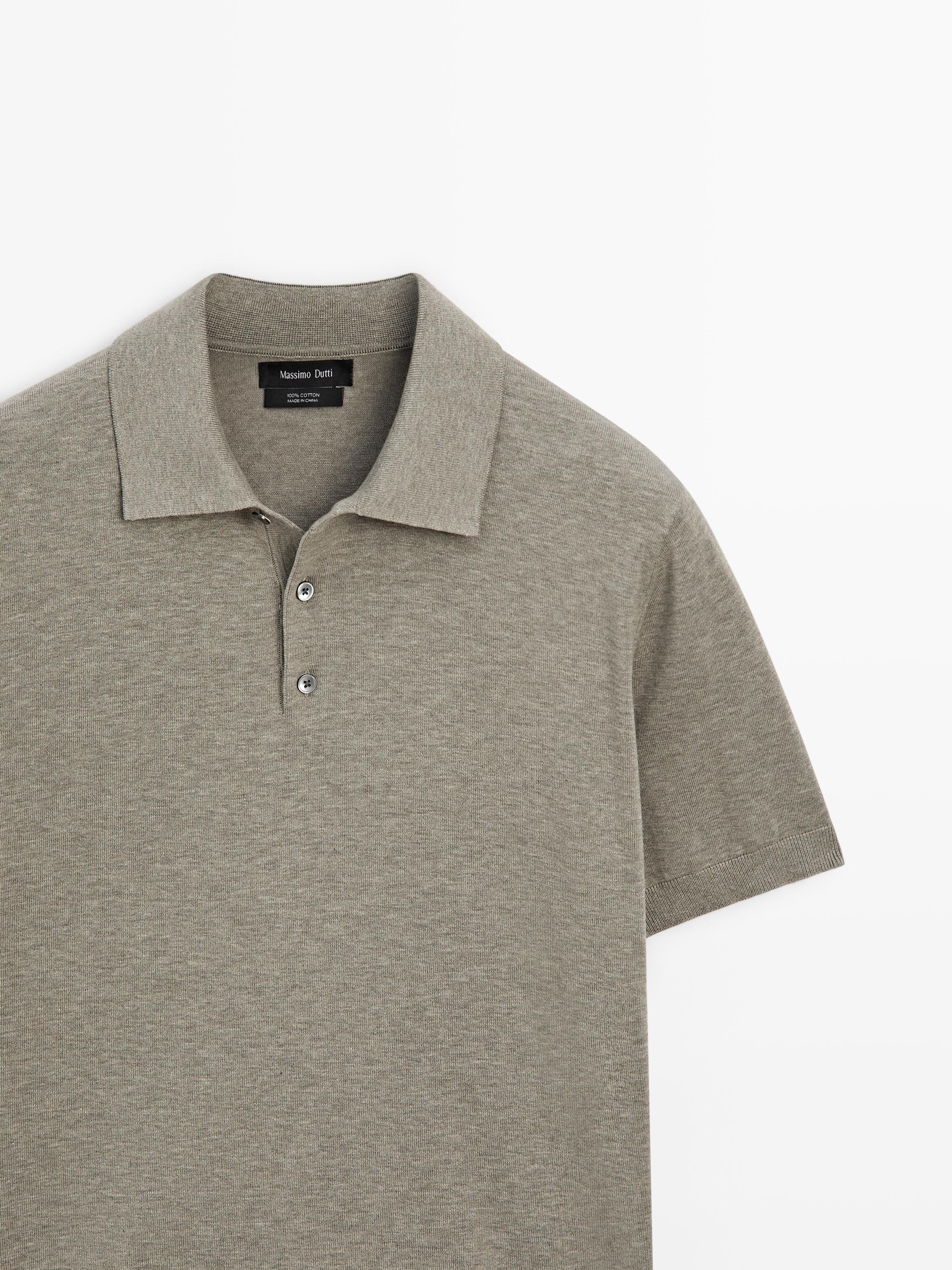 100% cotton knit polo shirt — Washed