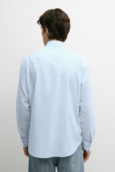 100% Cotton Pinstriped Shirt — SKY BLUE 5