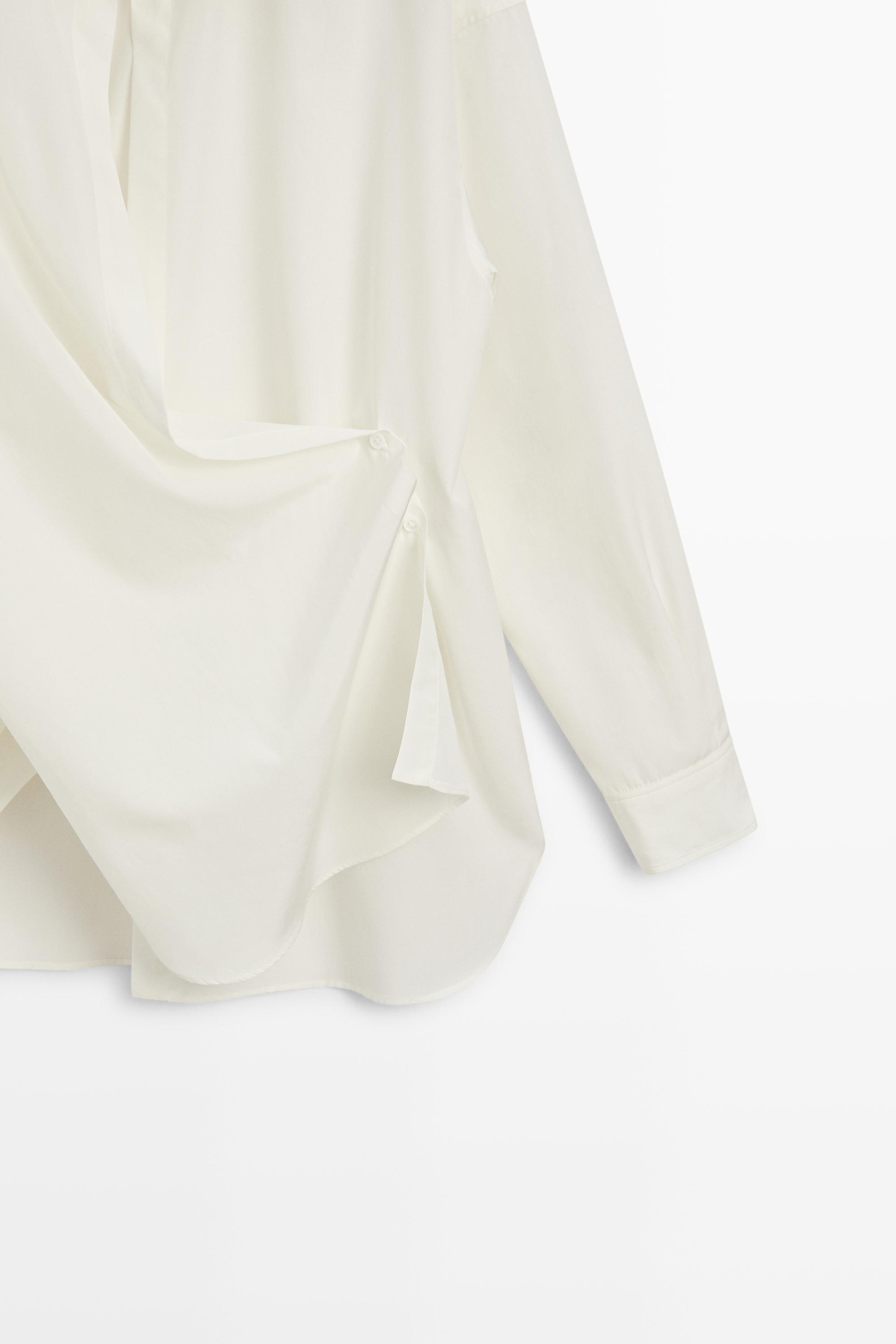 Flowing button-detail shirt - STUDIO — CREAM