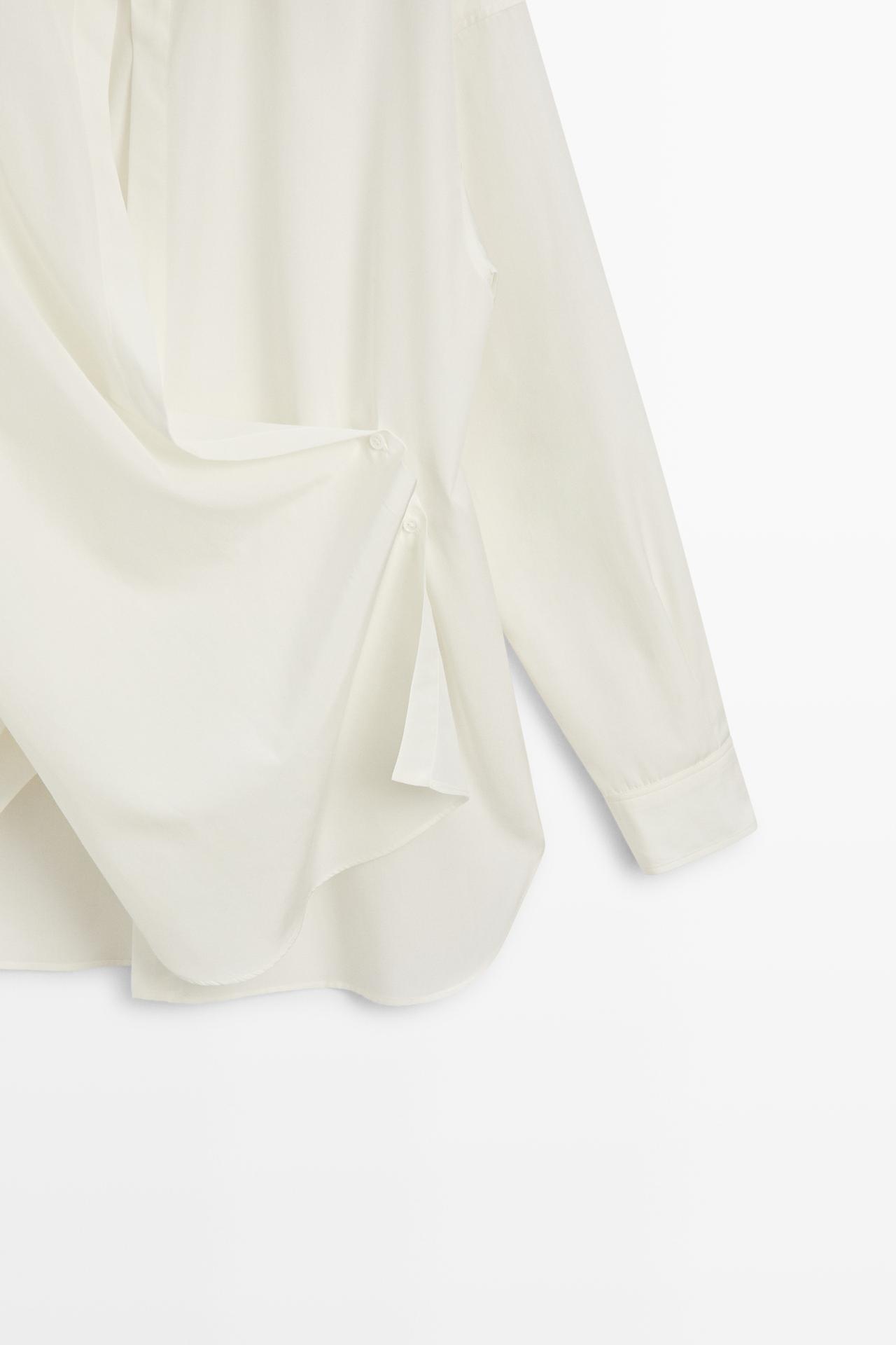 Flowing button-detail shirt - STUDIO — CREAM
