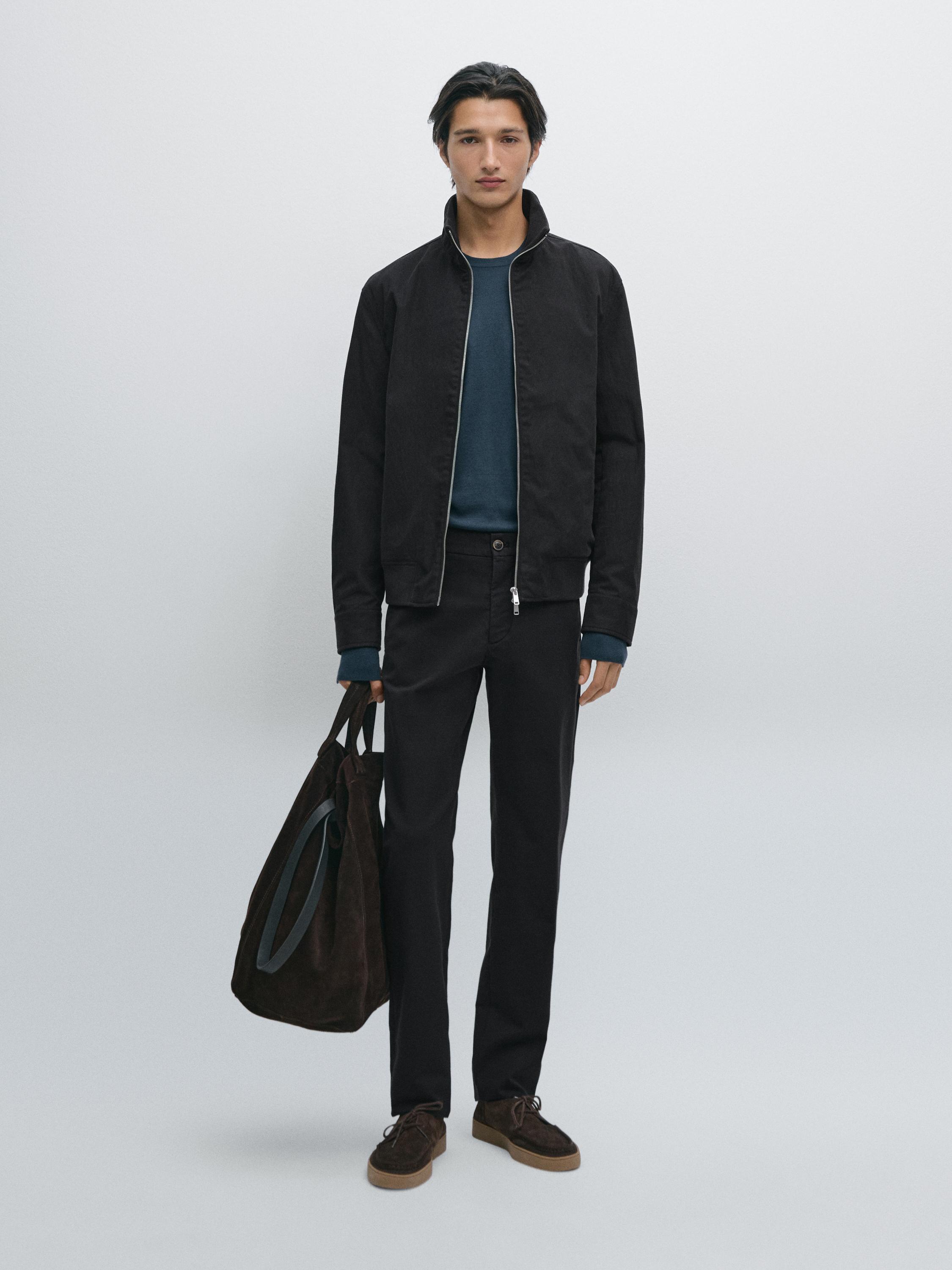 100% cotton slim fit trousers