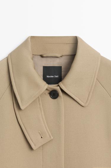 100% wool raglan sleeve coat — BEIGE 9