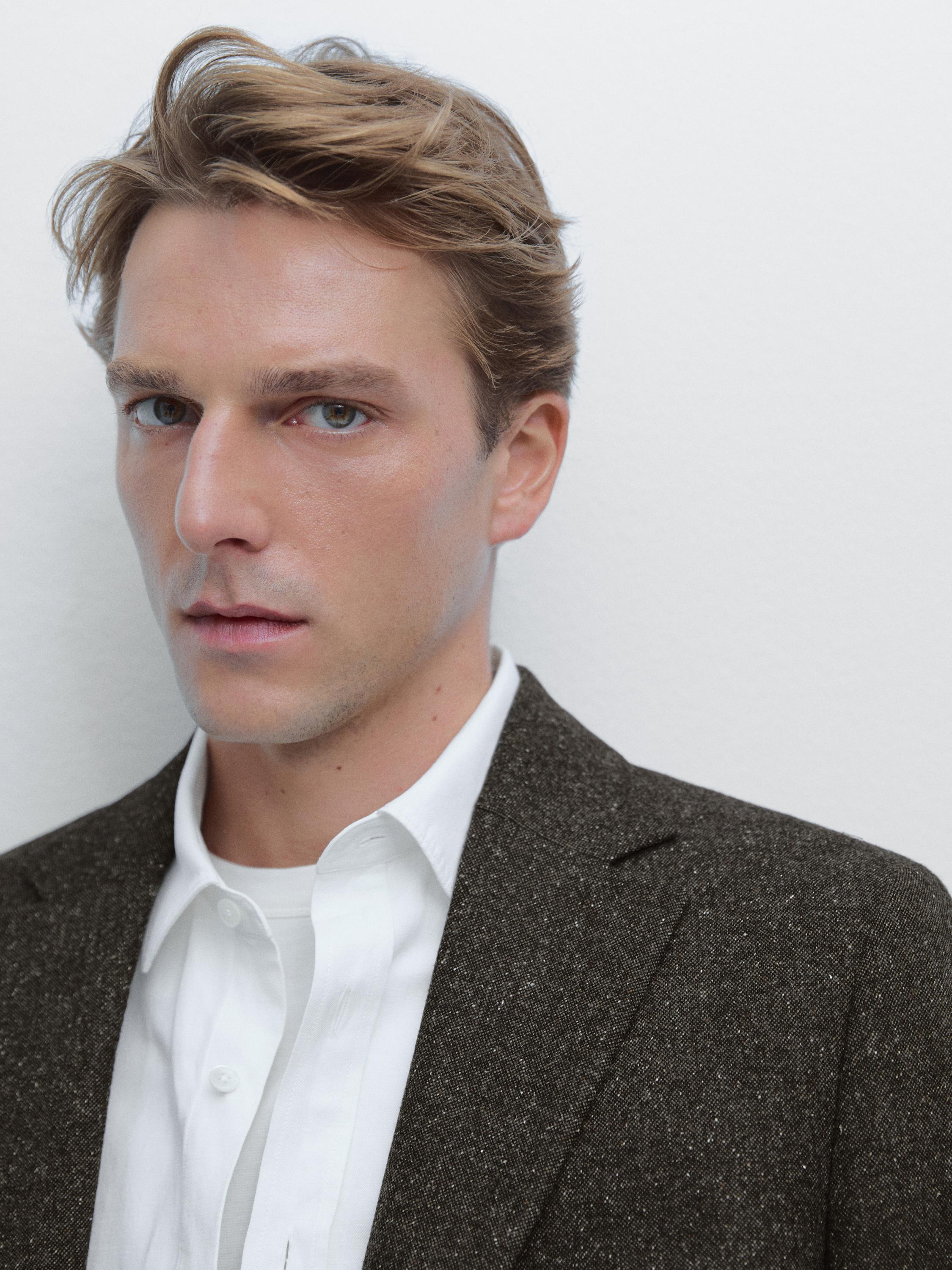Blazer bottonato en laine mélangée