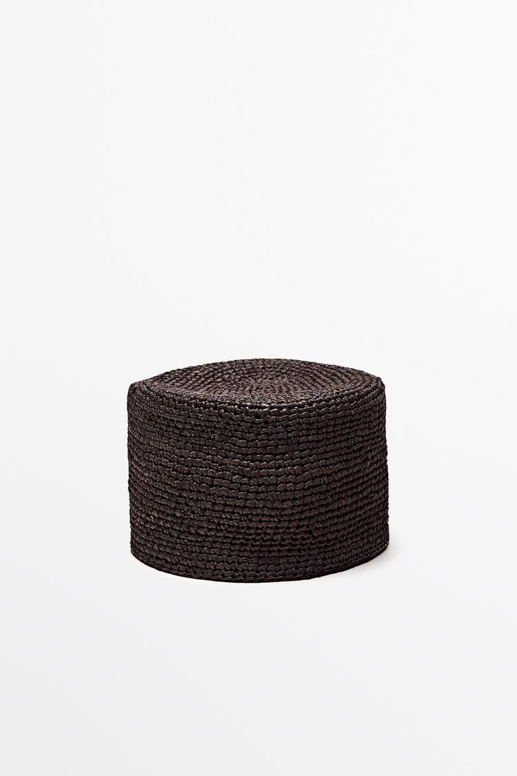 Raffia pillbox hat — OCHRE