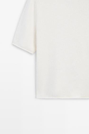 Oversize short sleeve knit sweater — CREAM 7