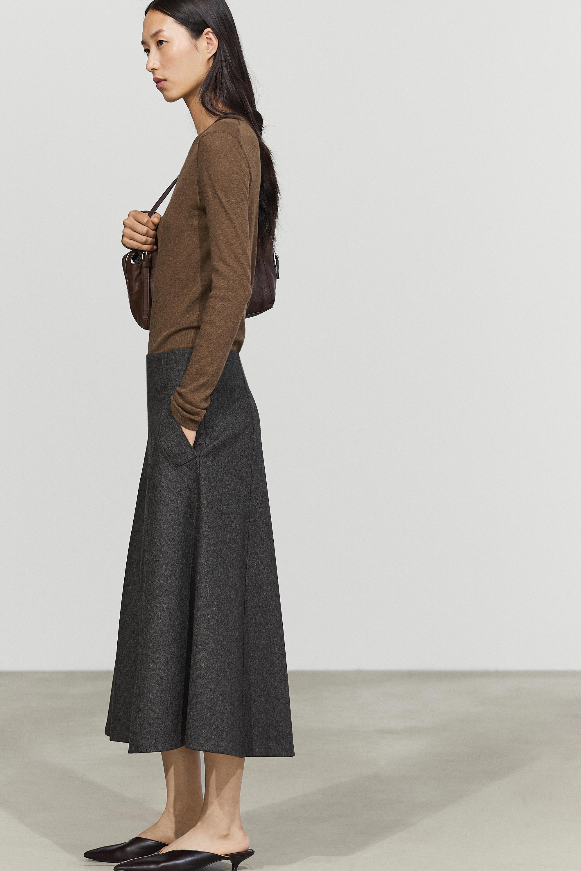 Flared midi skirt with pocket detail - thumbnail 5