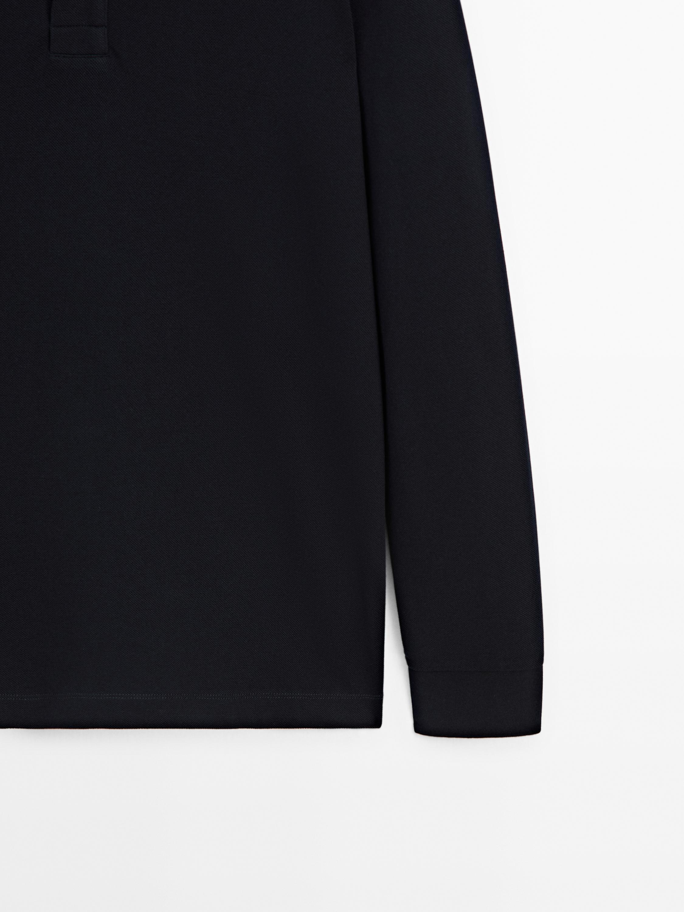 Cotton blend polo sweater