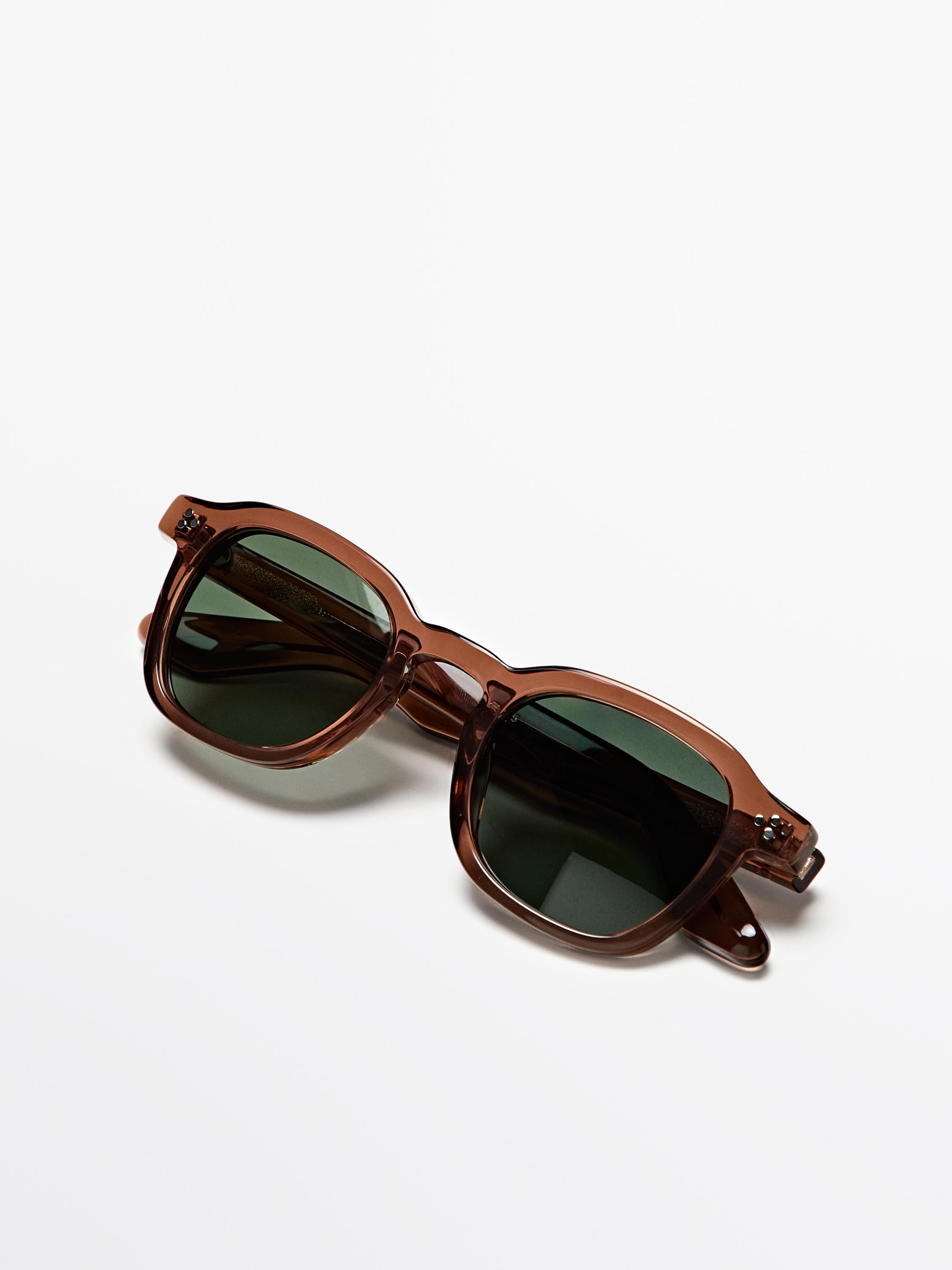 Round sunglasses — BROWN MARL