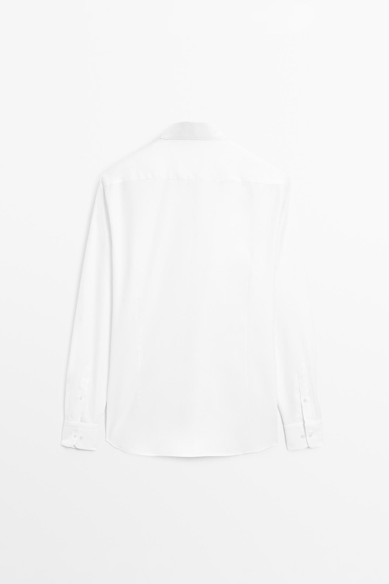 Slim fit 100% cotton Oxford shirt — WHITE
