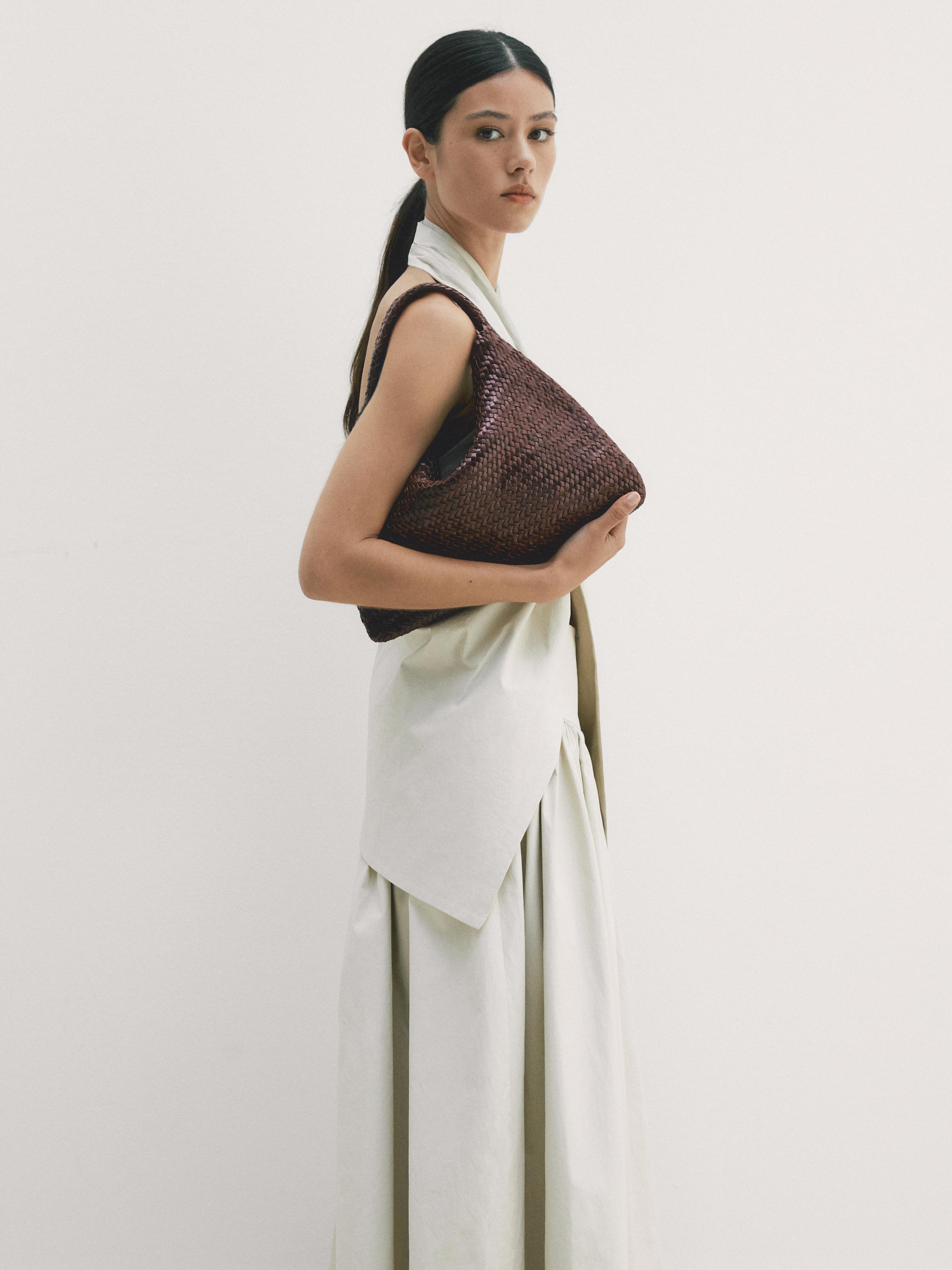Bolso shopper trenzado piel napa