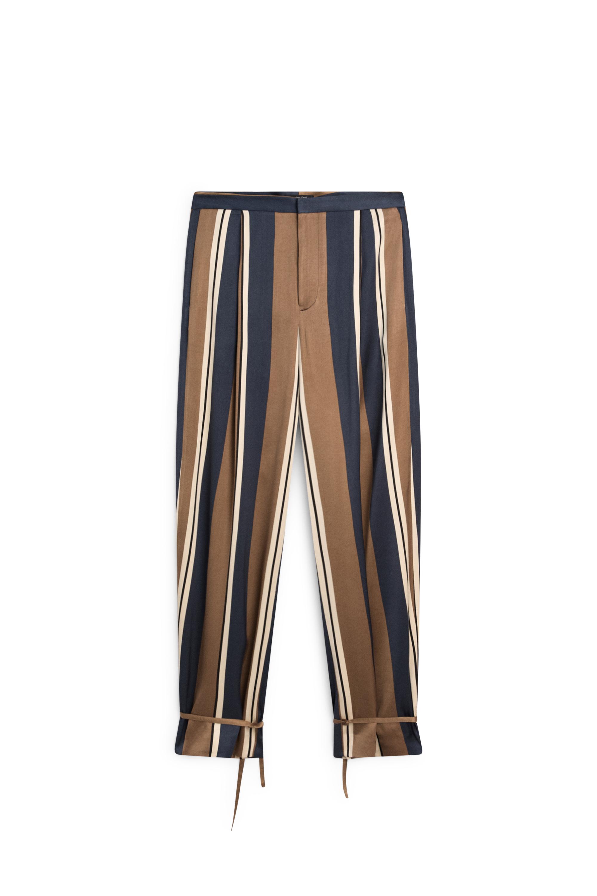 Satin pants with tie-up hem detail — ANTHRACITE GREY