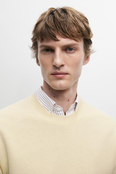 Cashmere round neck knit sweater — CREAM 8