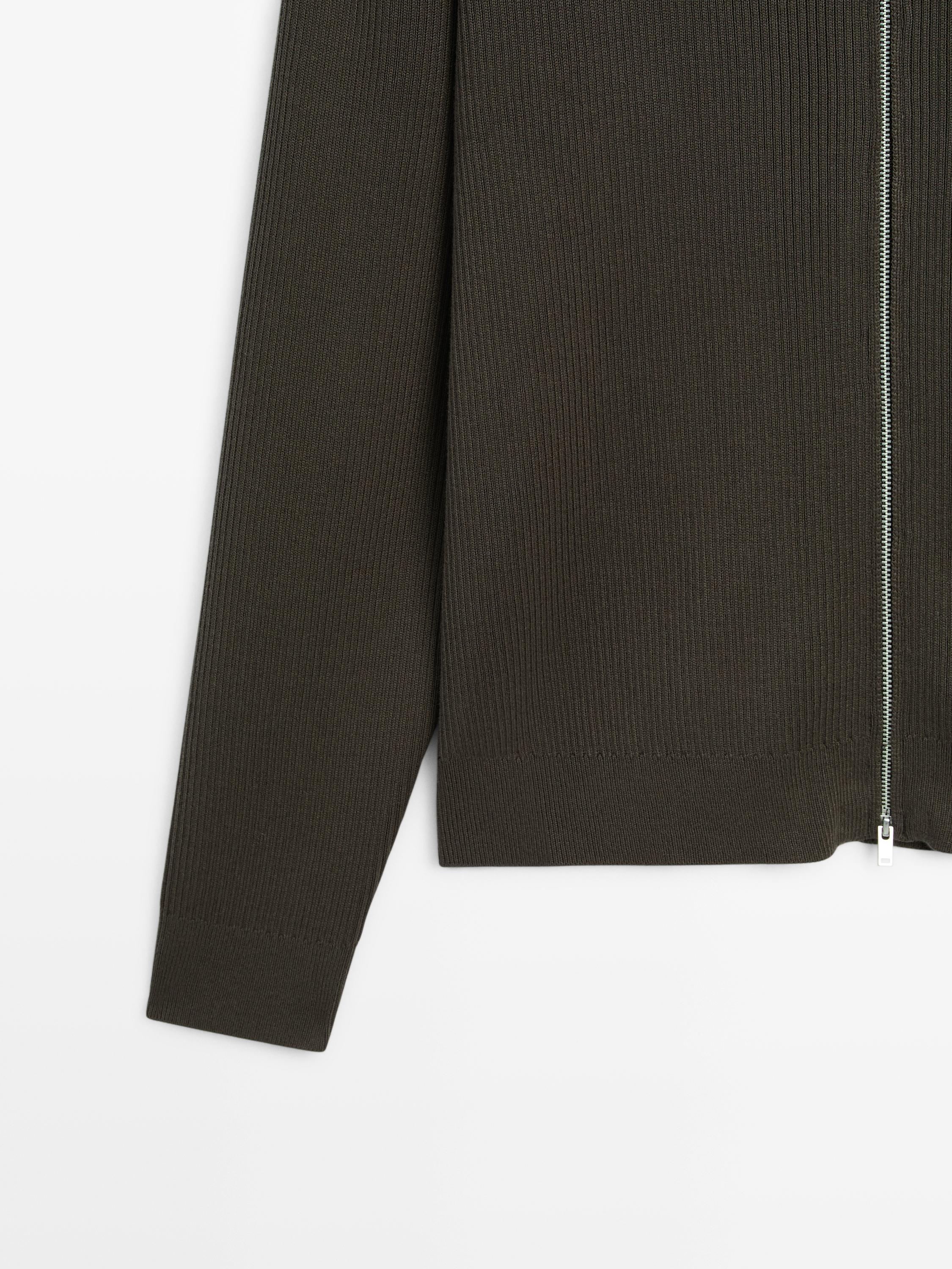 100% cotton zip cardigan