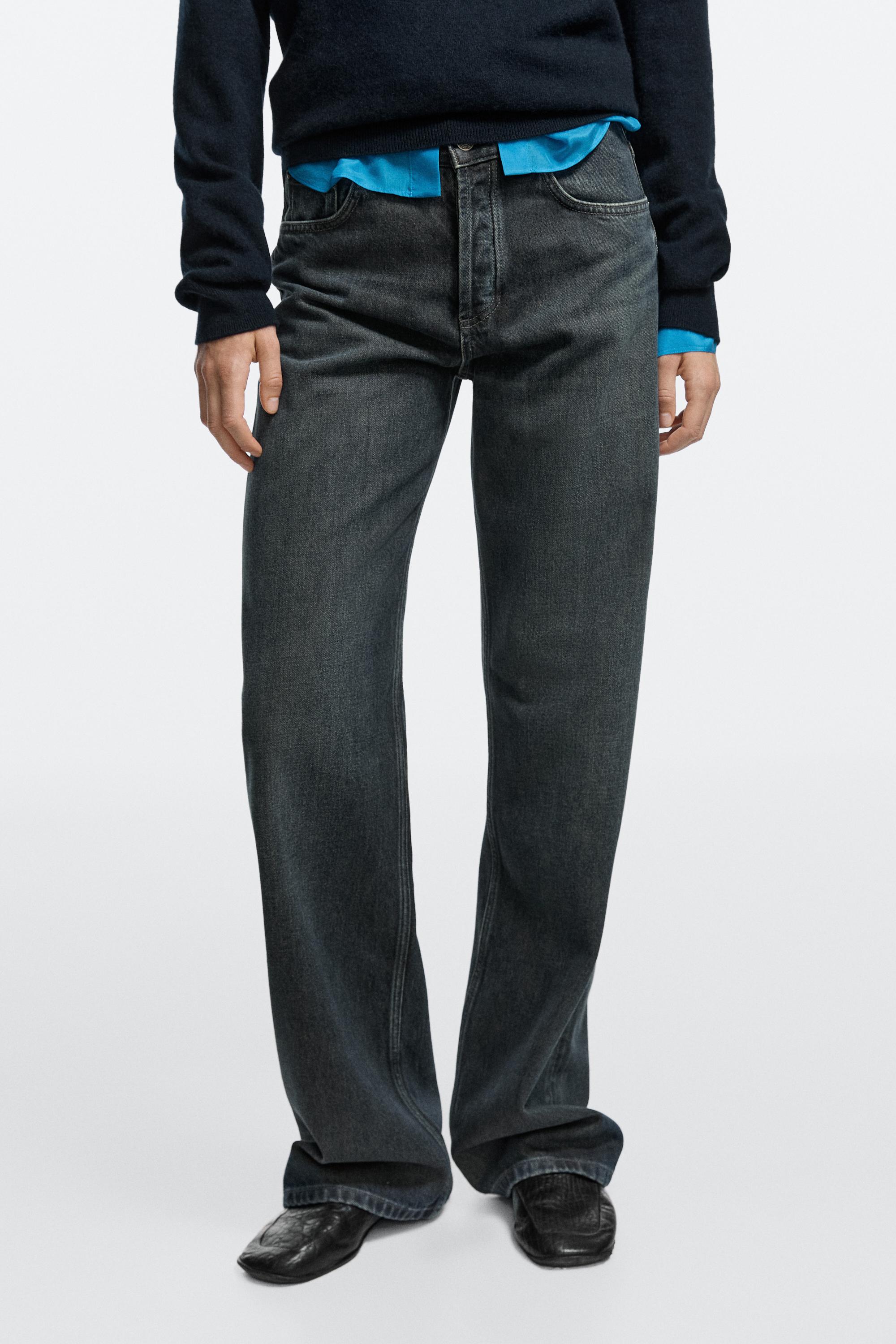 Jeans wide leg tiro medio