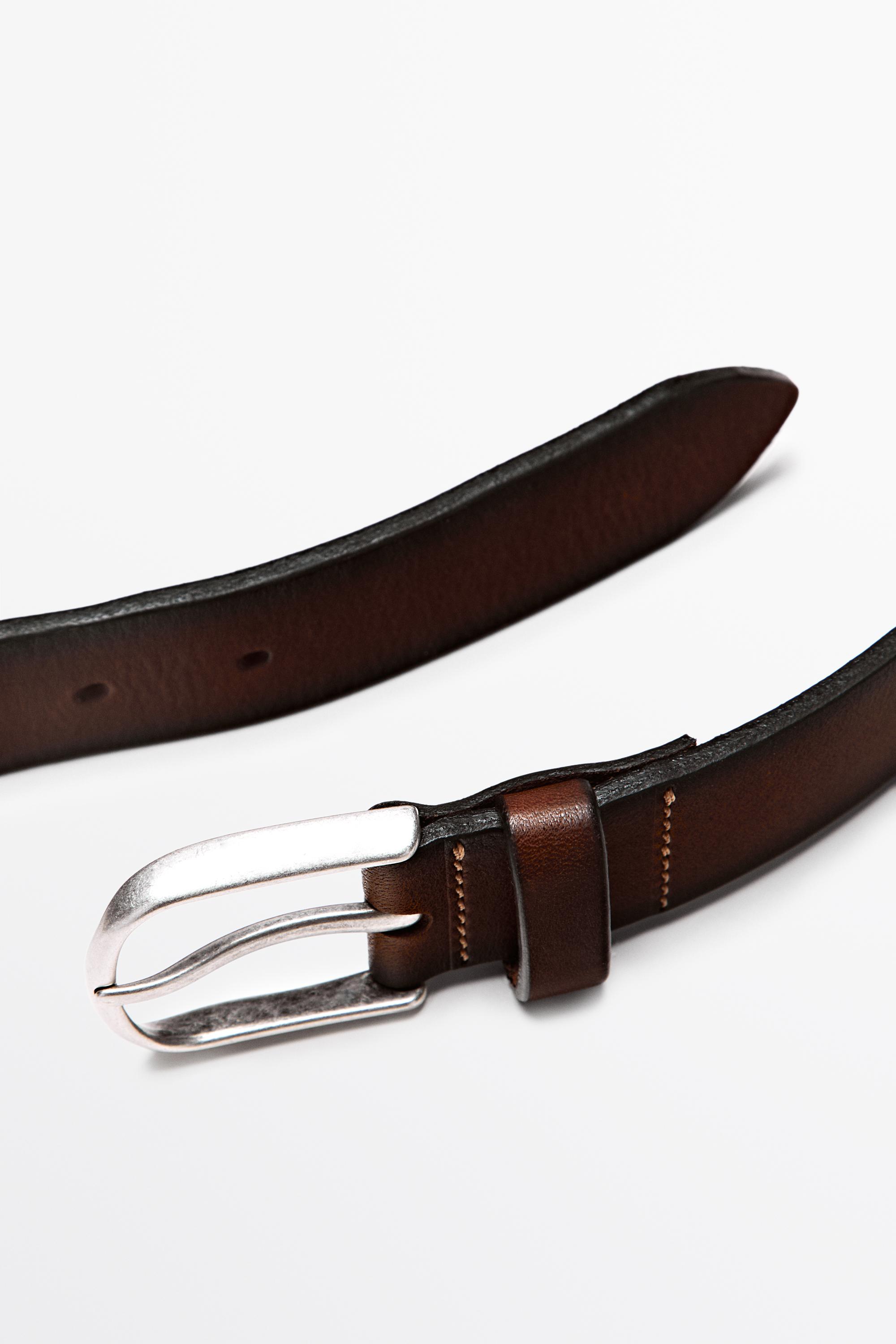 Shaded nappa leather belt