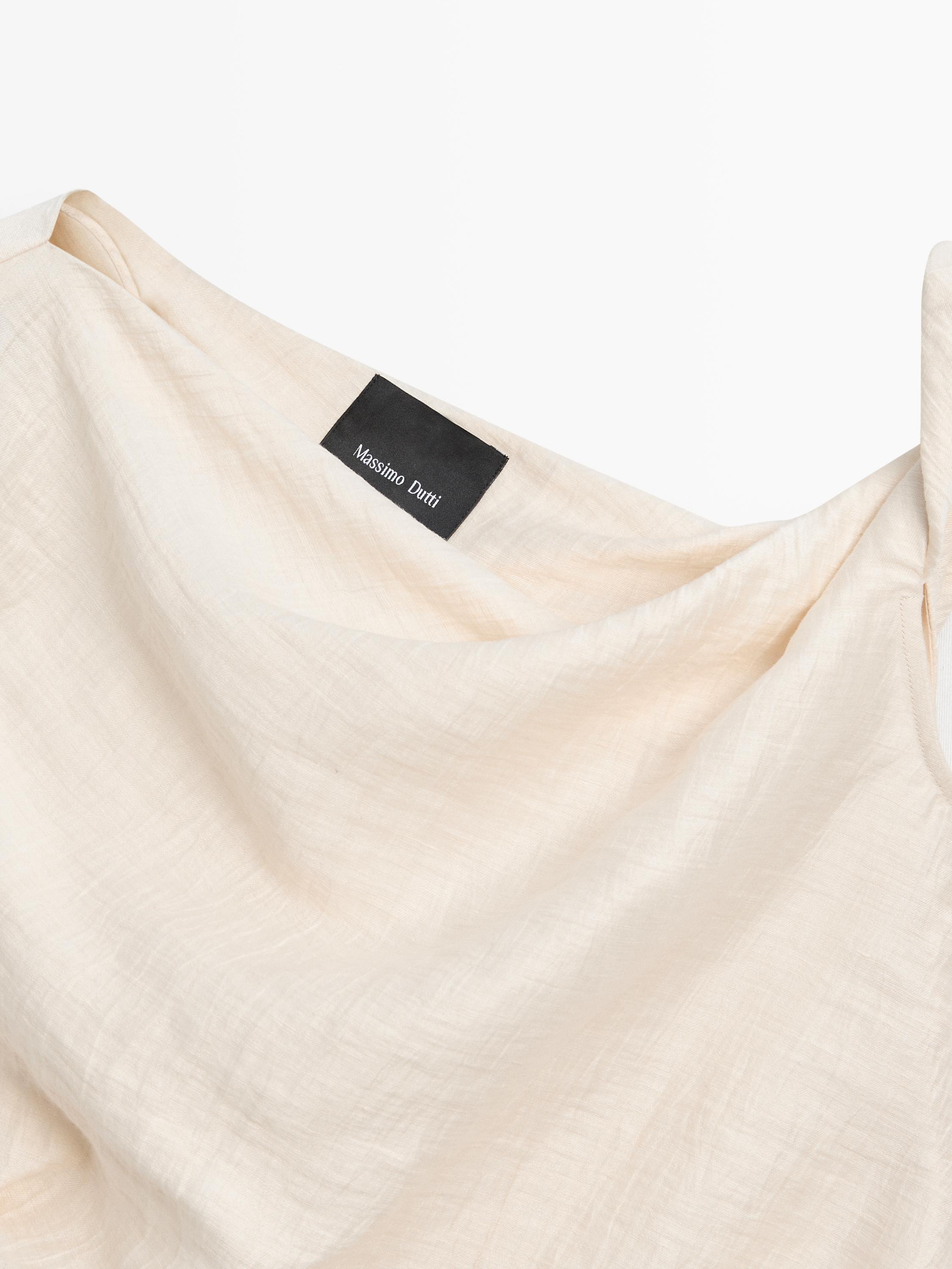 Asymmetric top with knot detail — BEIGE