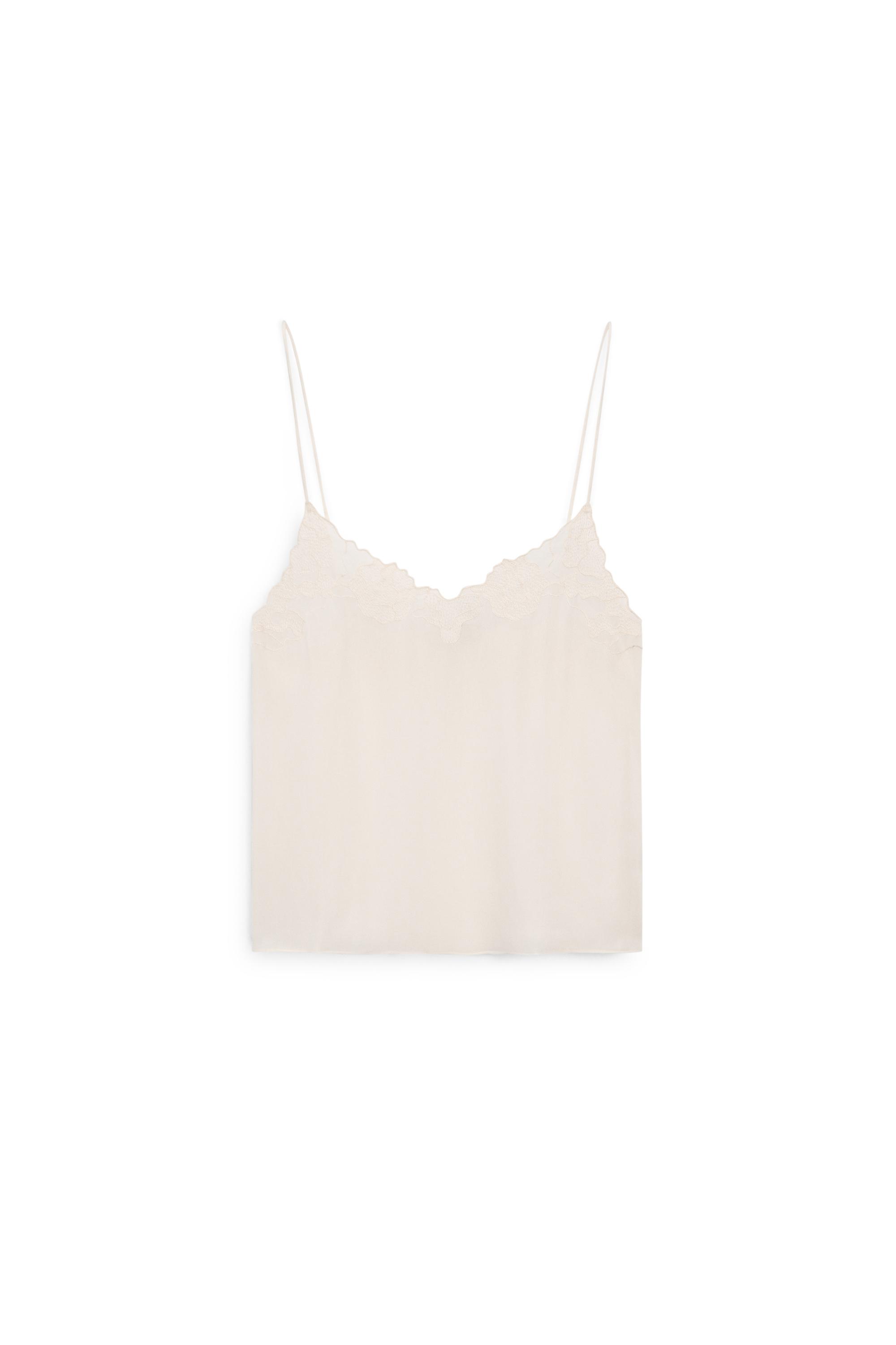 Flowing camisole top with embroidered detail · Cream · Underwear
