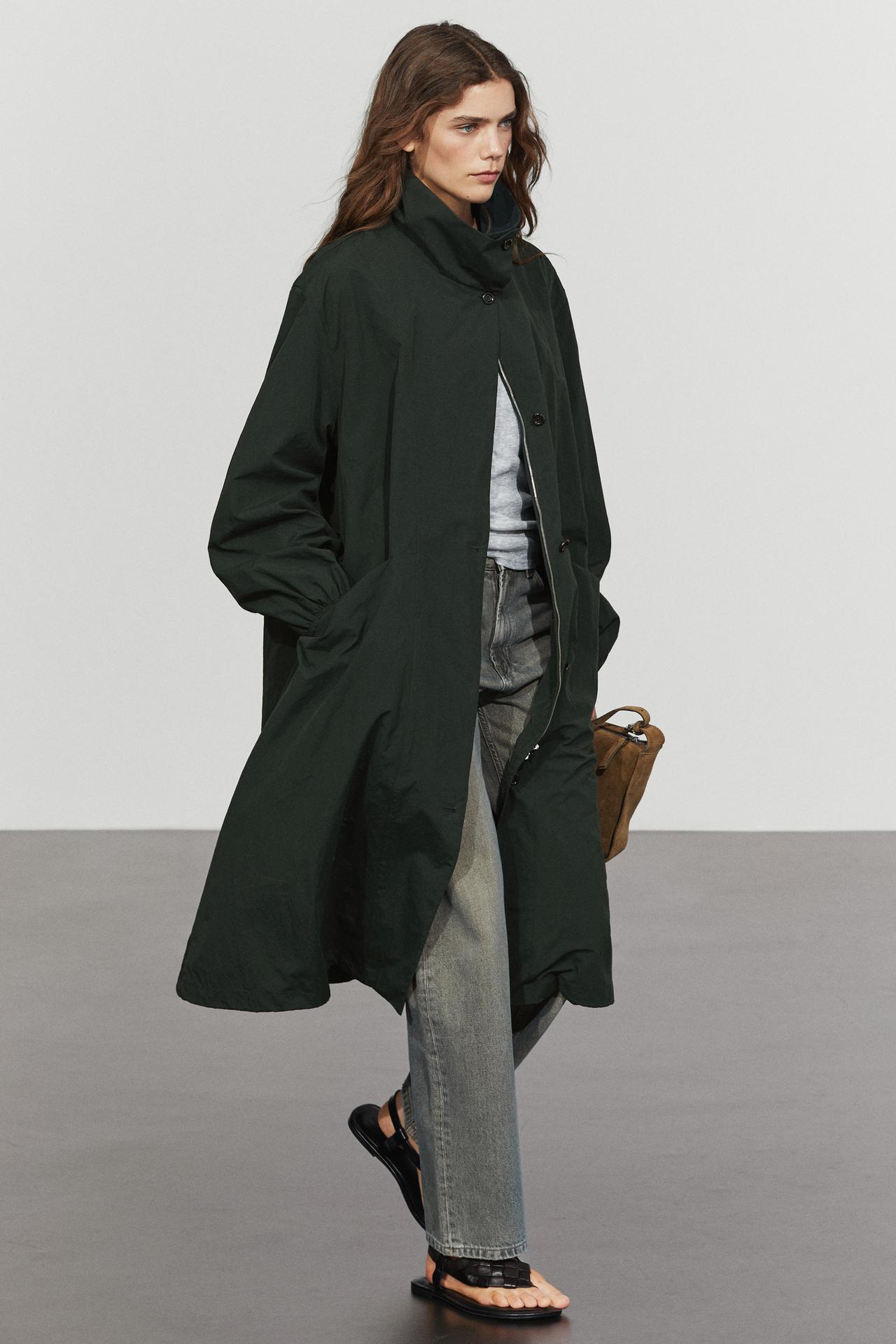 Long technical parka — PETROL BLUE