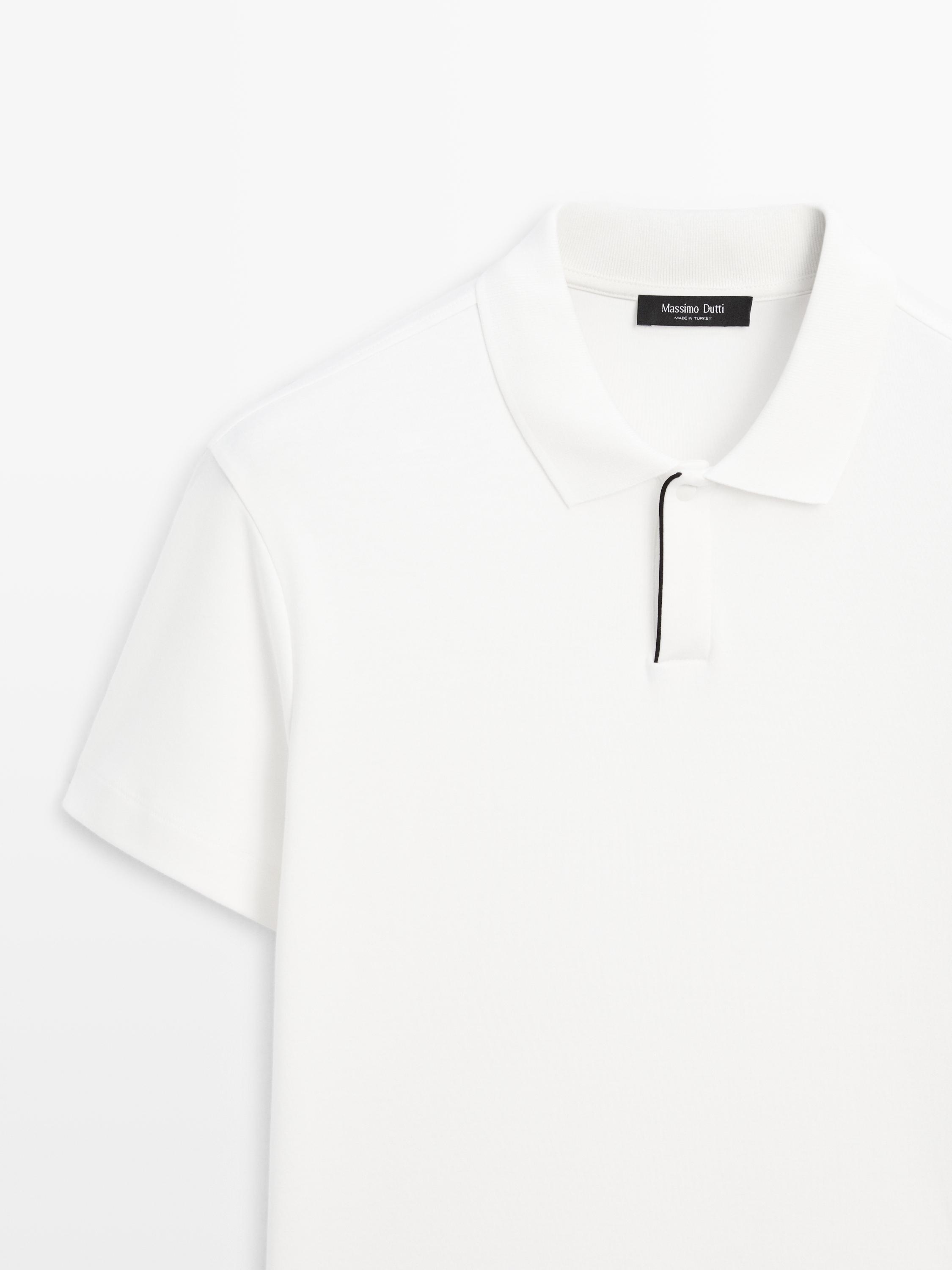 Short sleeve polo shirt with placket detail