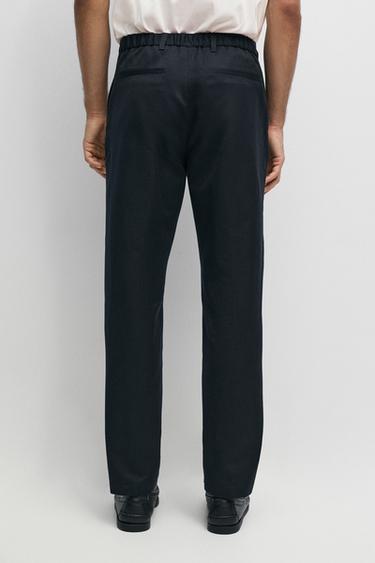 Cotton blend jogger fit pants — NAVY BLUE 5
