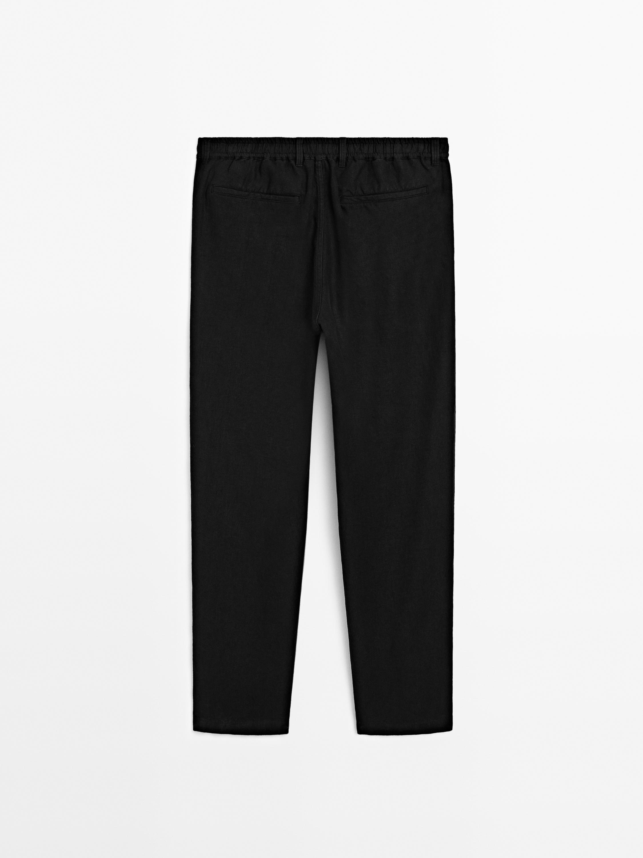 100% linen jogger fit trousers