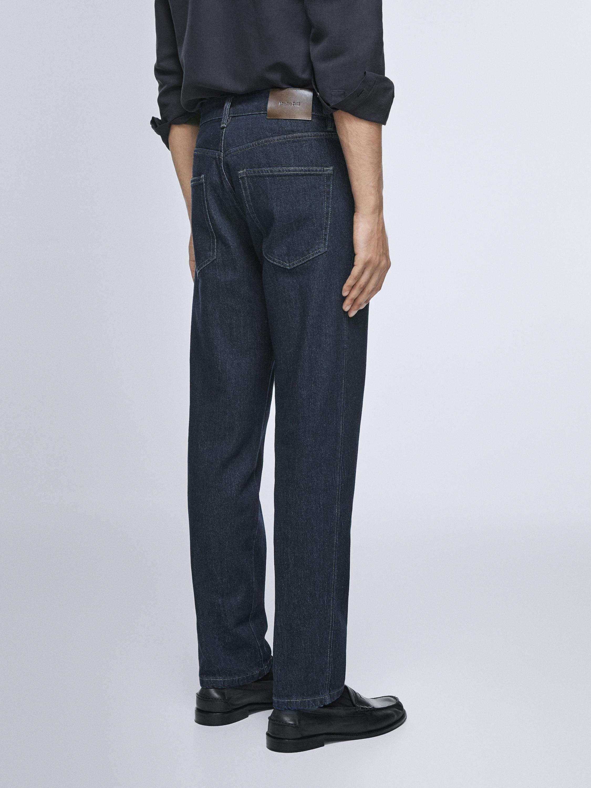 Rinse wash tapered fit jeans