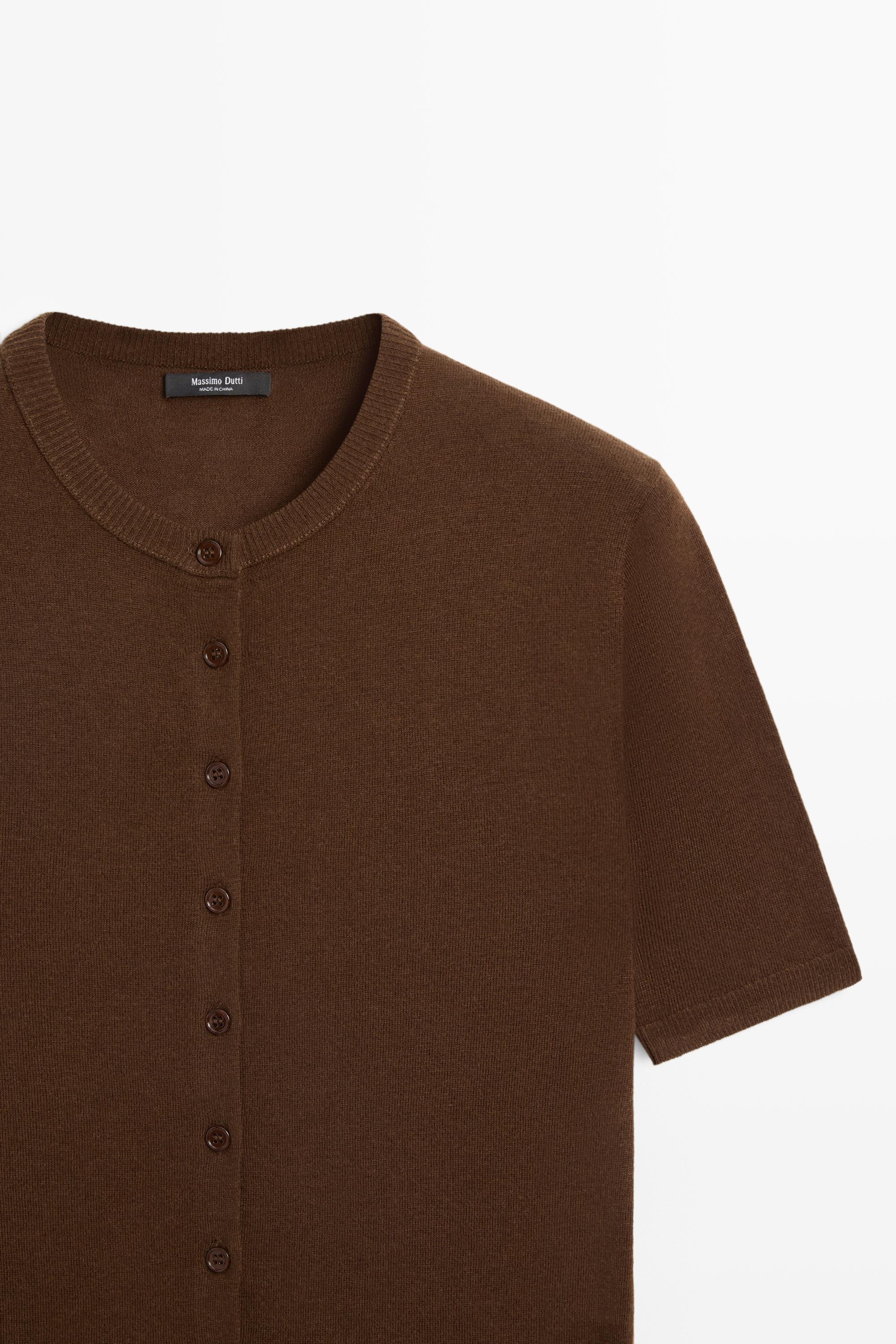 Short sleeve cardigan — BROWN