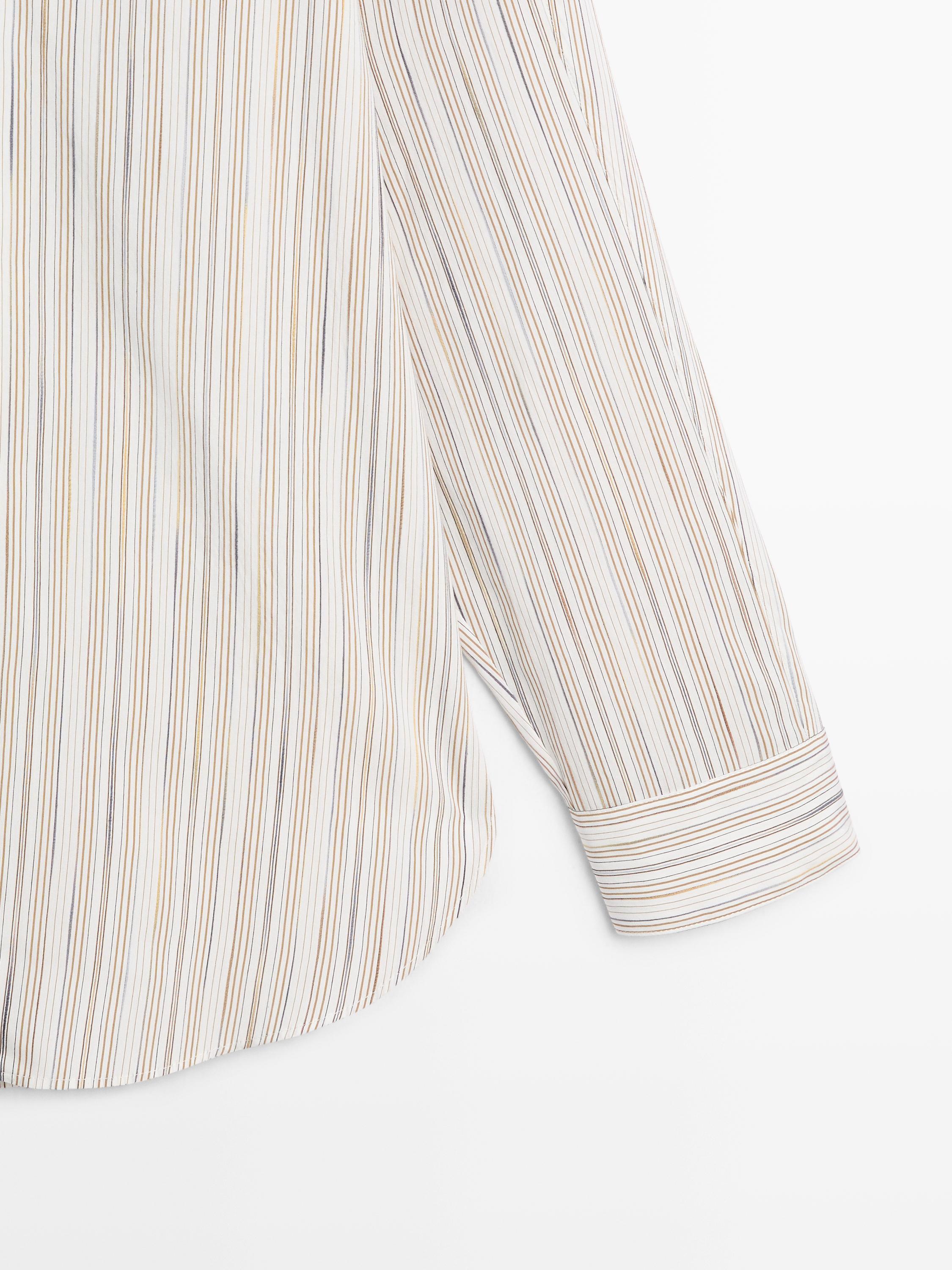 Striped flowing shirt — WHITE