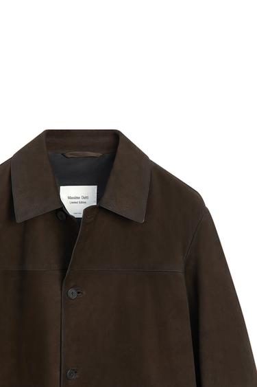 Leather nubuck pocket detail jacket - LIMITED EDITION — BROWN 6