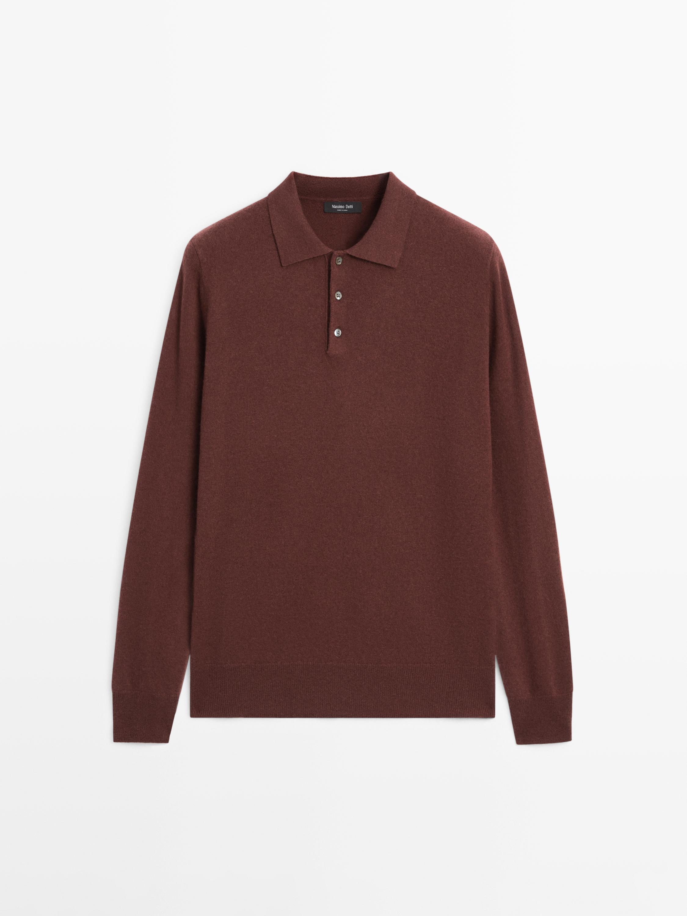 Wool blend knit polo jumper