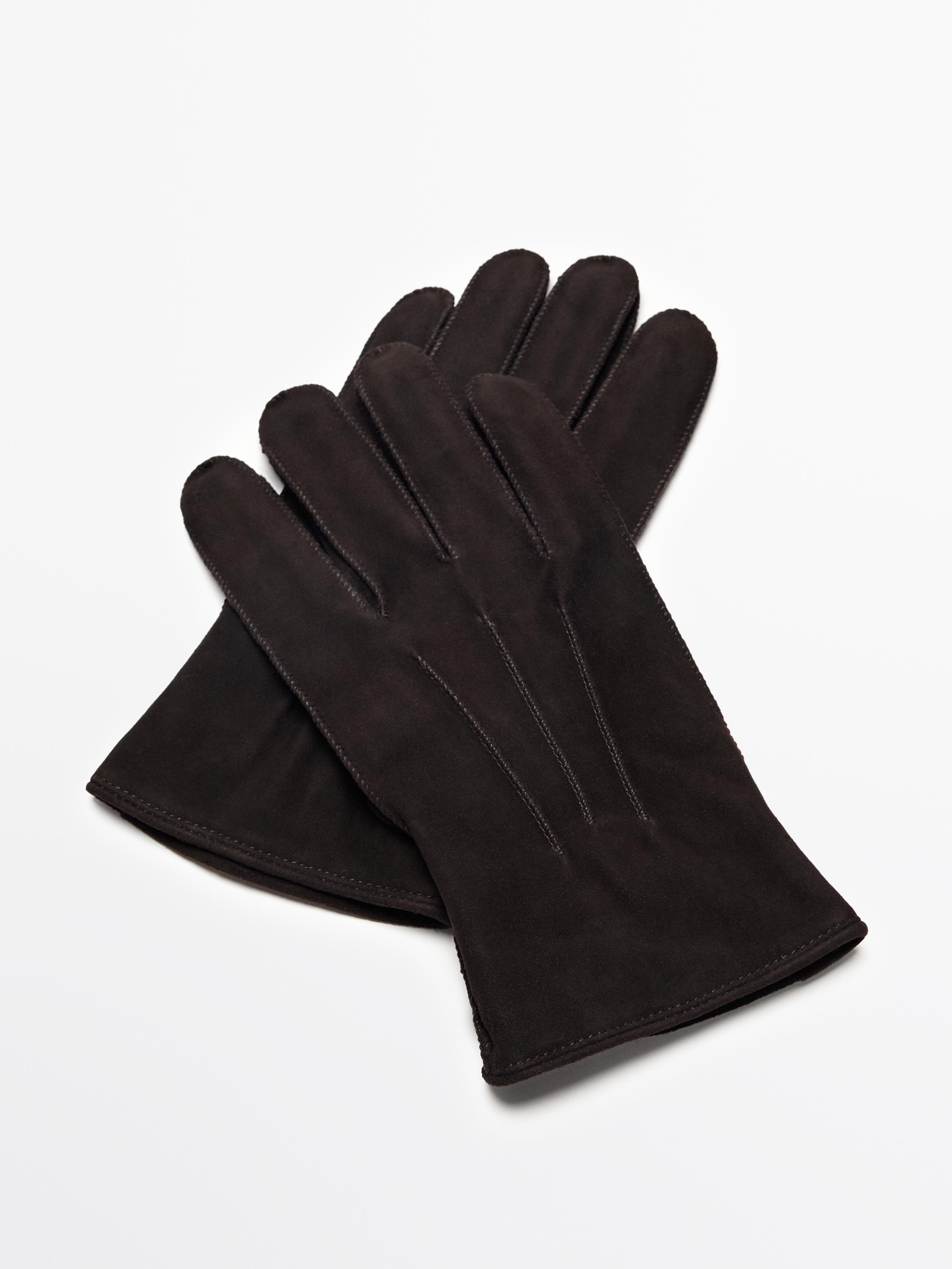 Goatskin gloves with suede finish