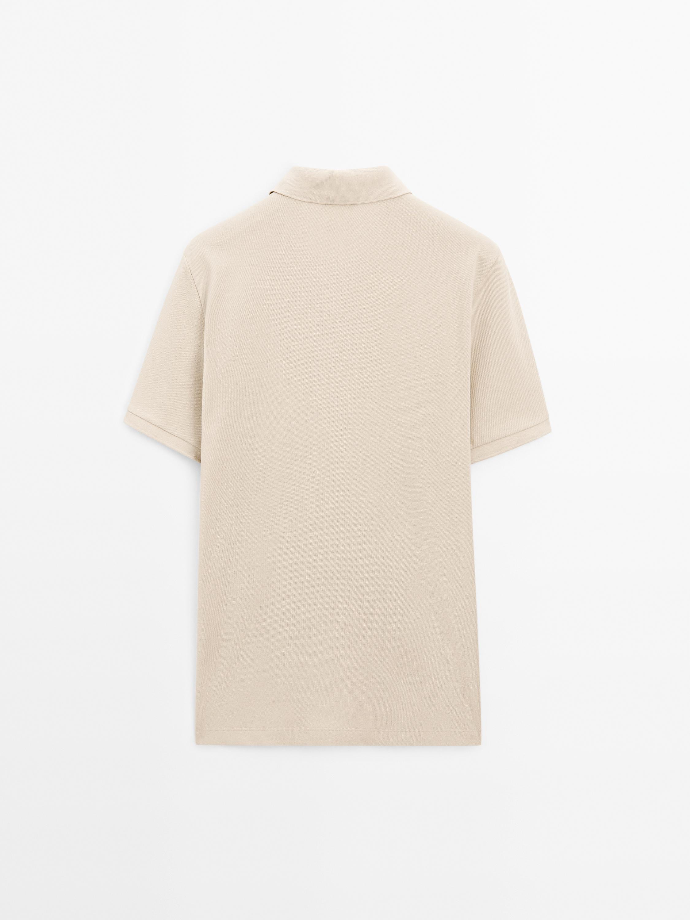 Polo micro-texture en piqué de coton