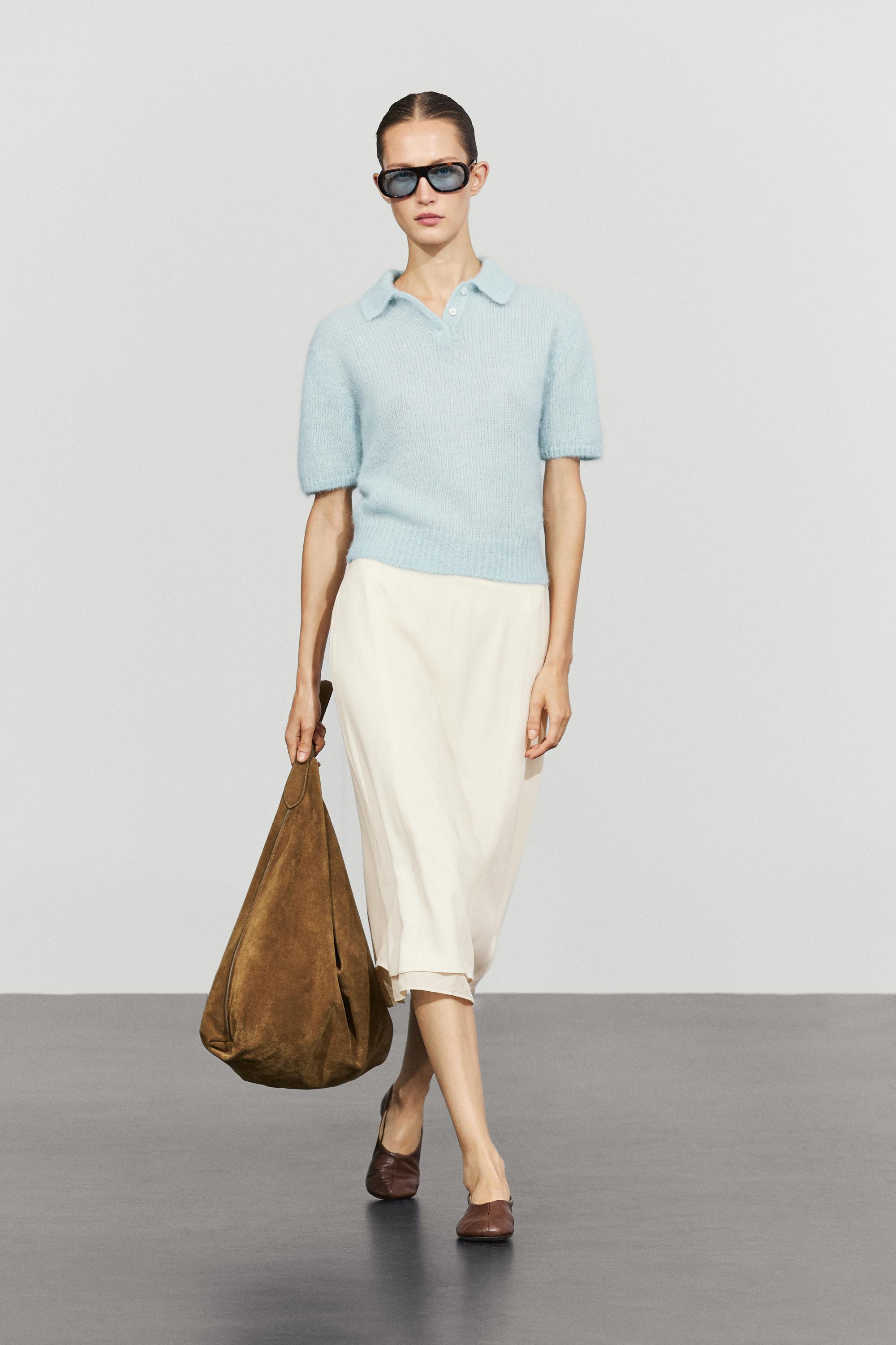 Massimo Dutti Alpaka karışımlı triko polo yaka kazak görsel 2