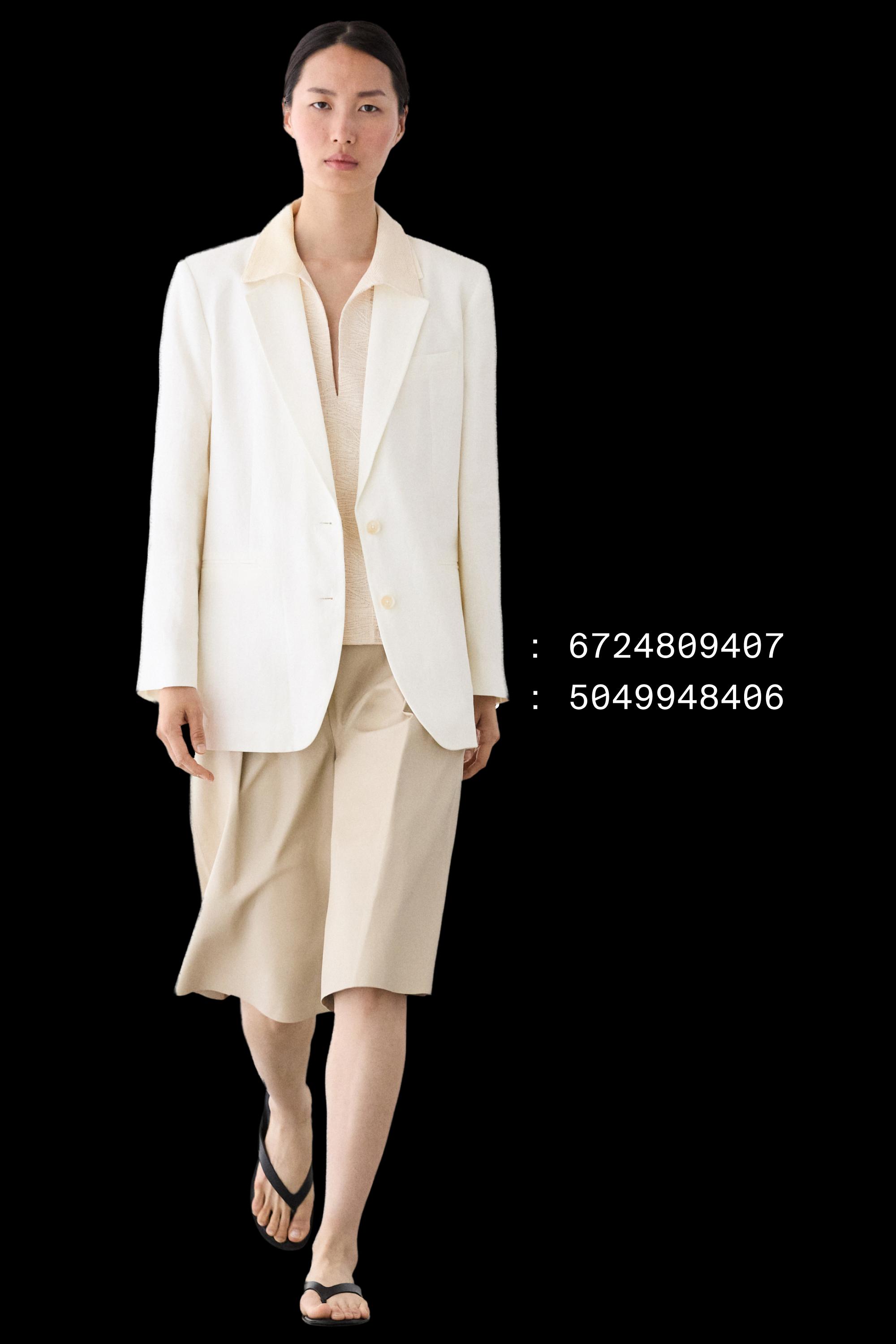 100% linen oversize blazer — Off white