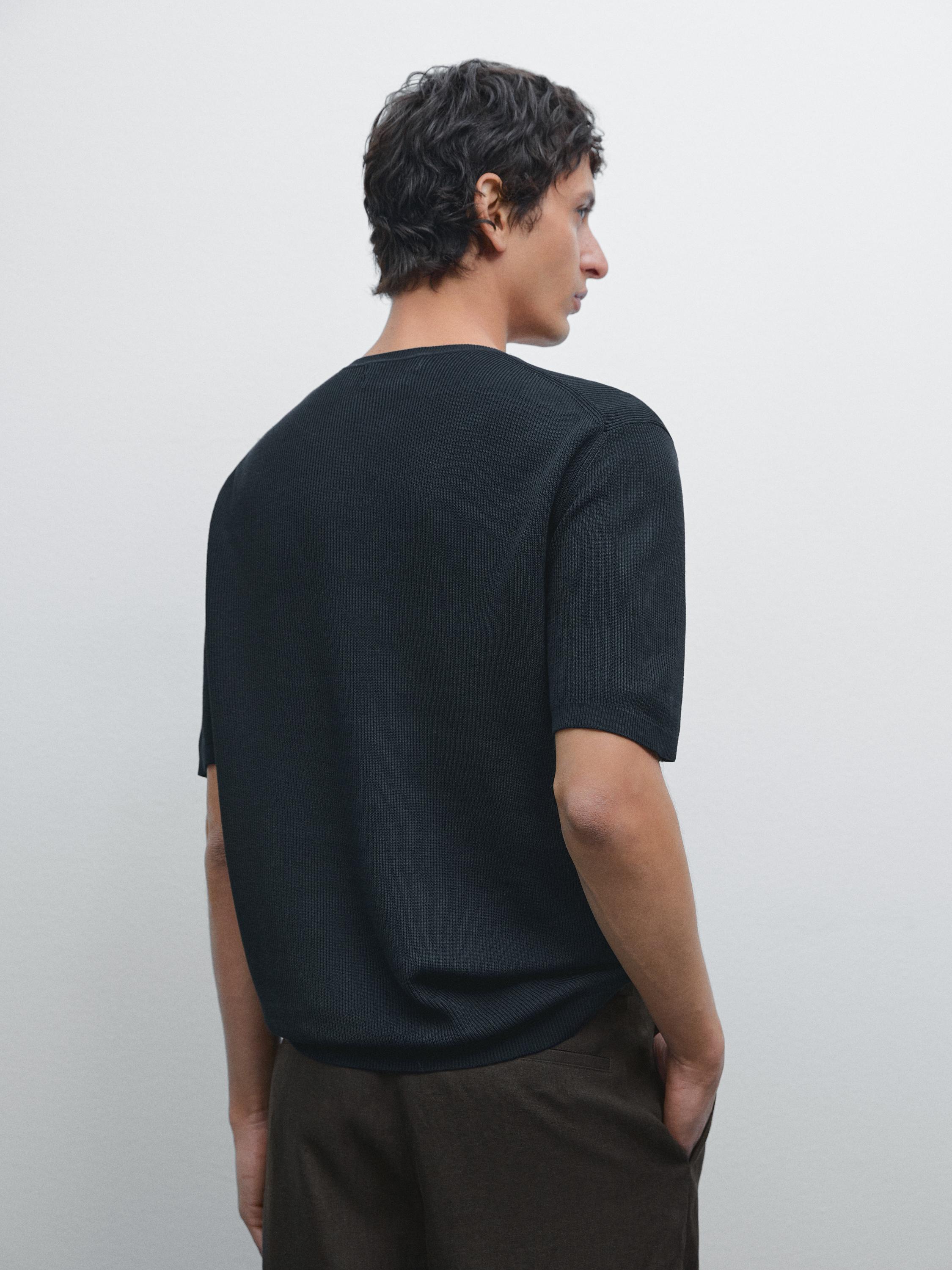 100% cotton short sleeve knit sweater