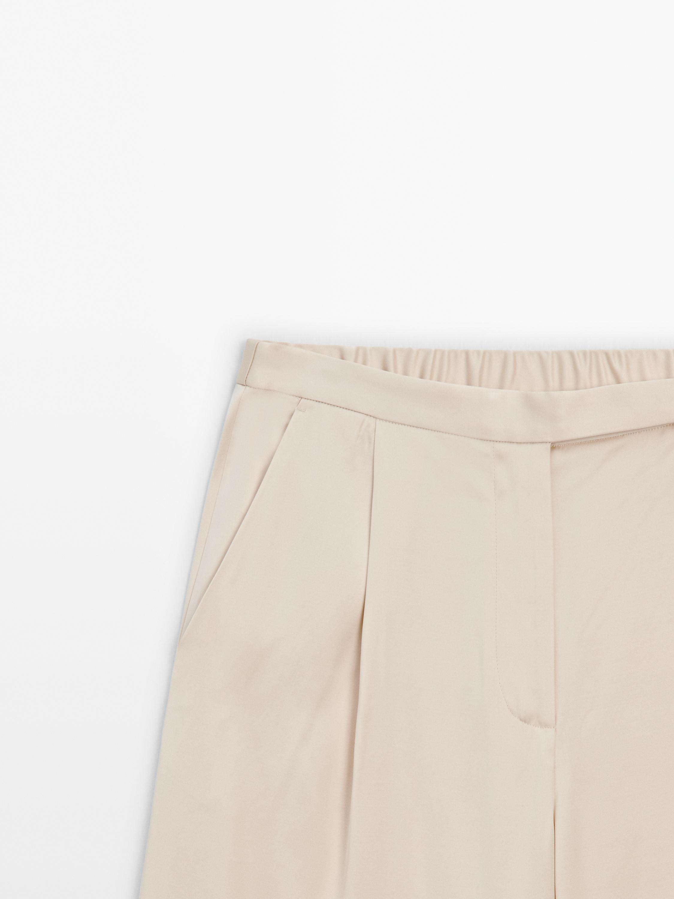 Pantalón ancho traje satinado
