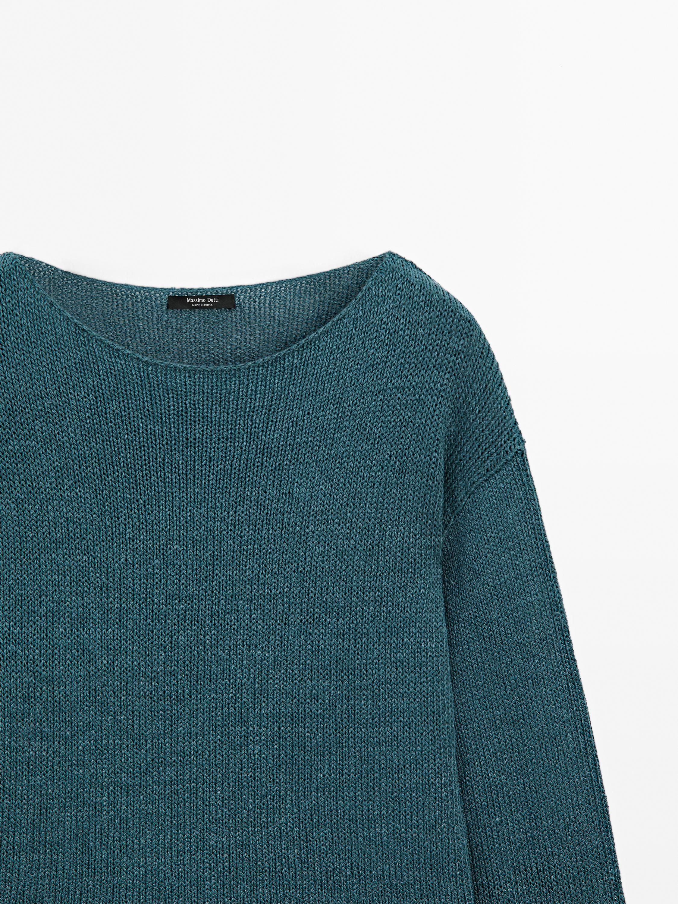 Pullover in maglia misto lino