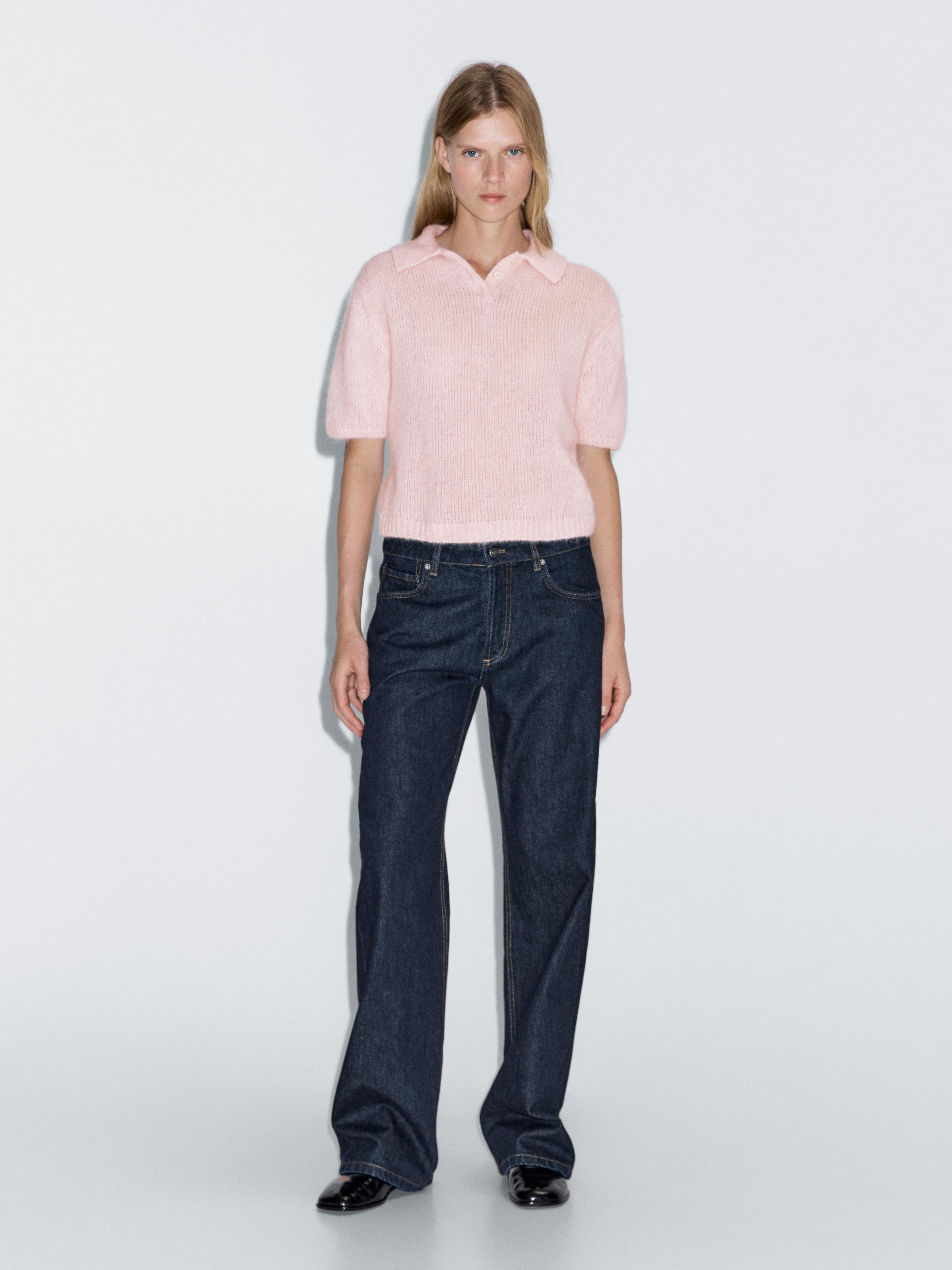 Alpaca blend knit polo jumper