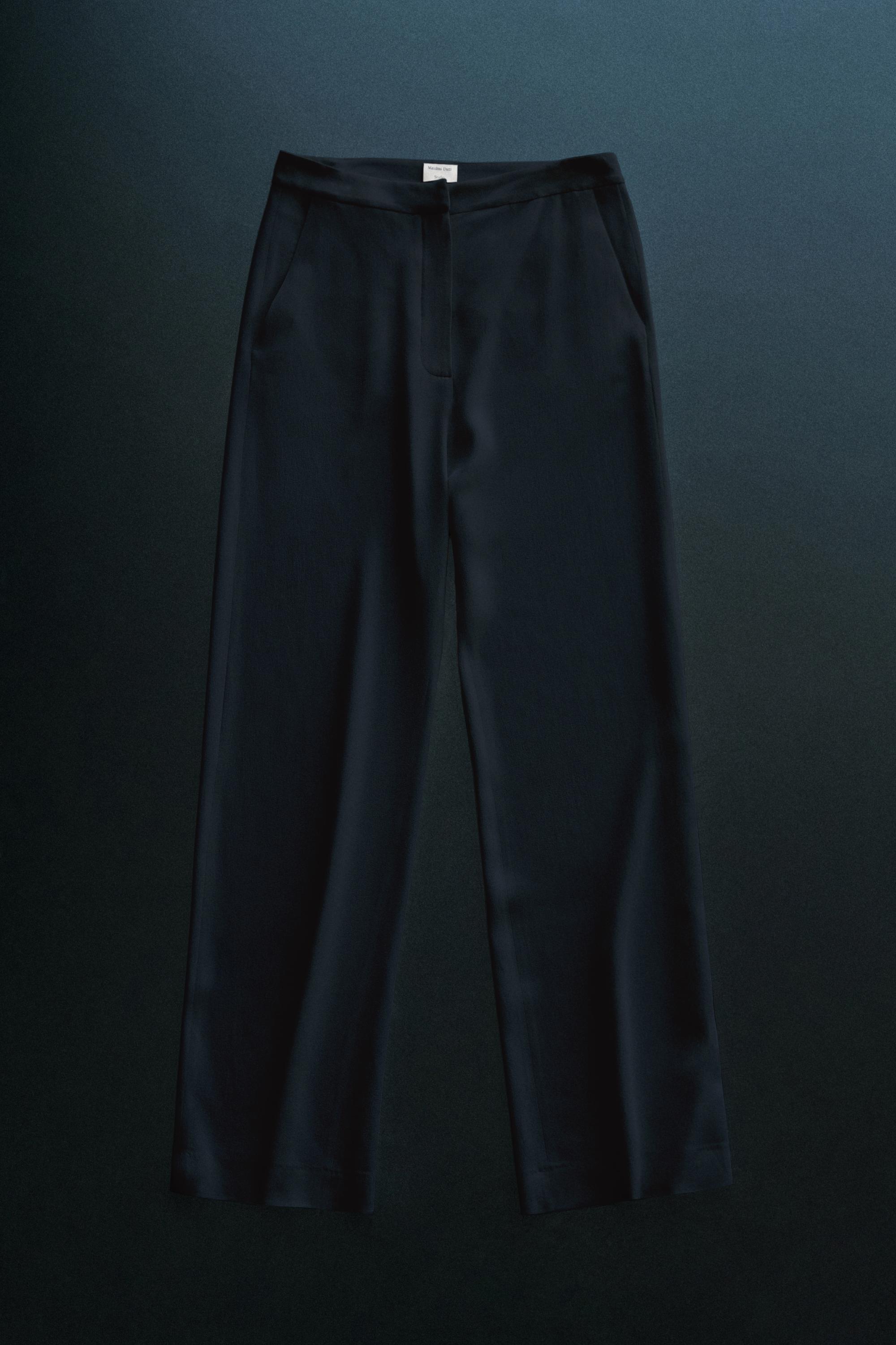 Flowing straight-leg trousers - STUDIO — NAVY BLUE